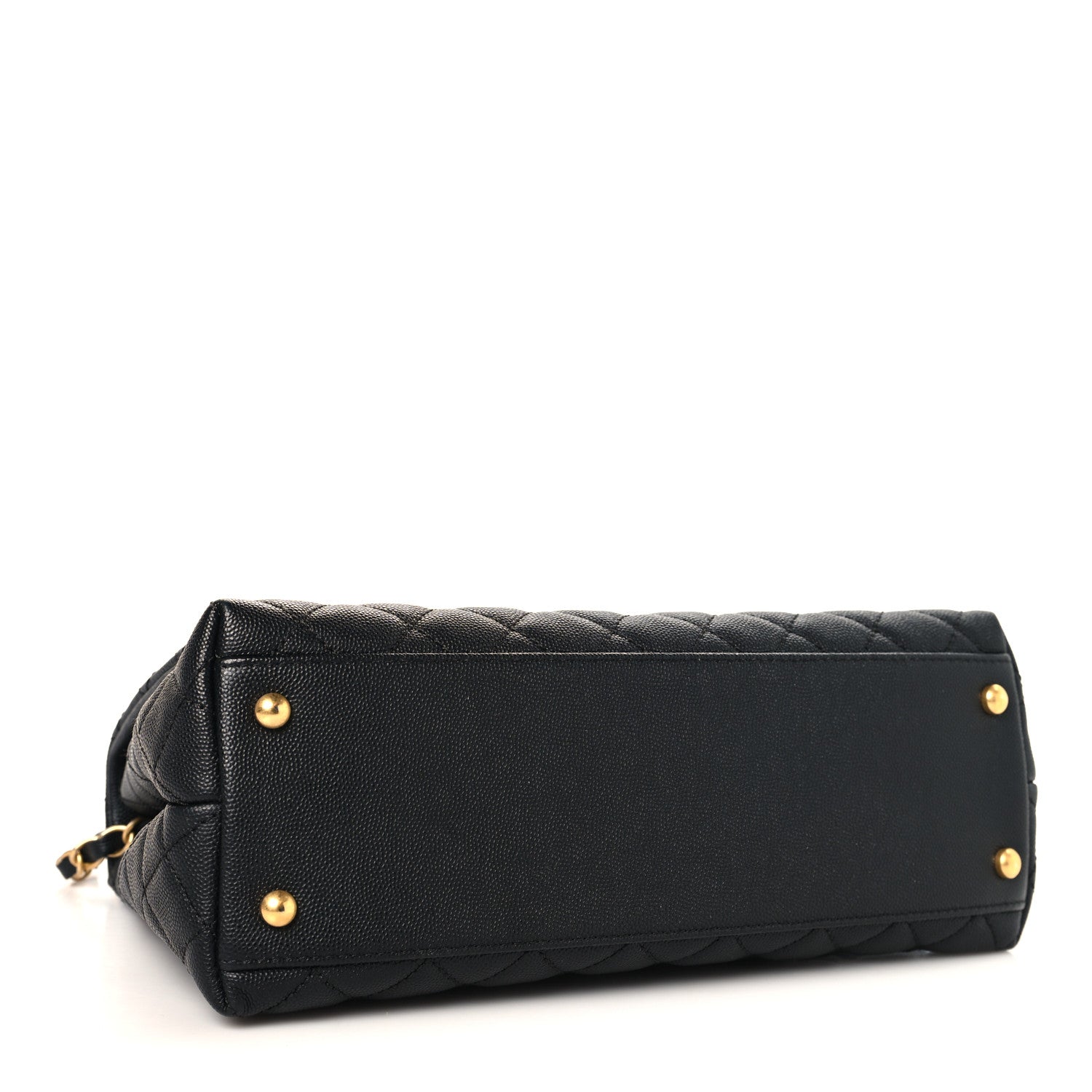 Caviar Quilted Small Coco Handle Flap Black