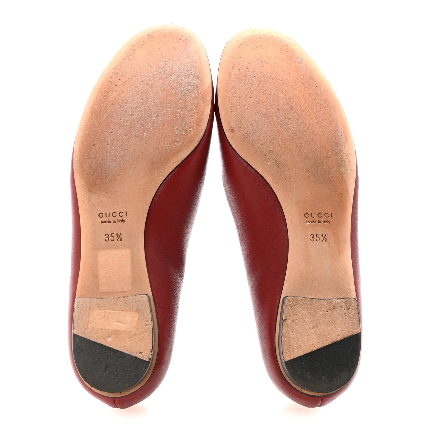 Calfskin Horsebit Ballerina Flats 35.5 Red