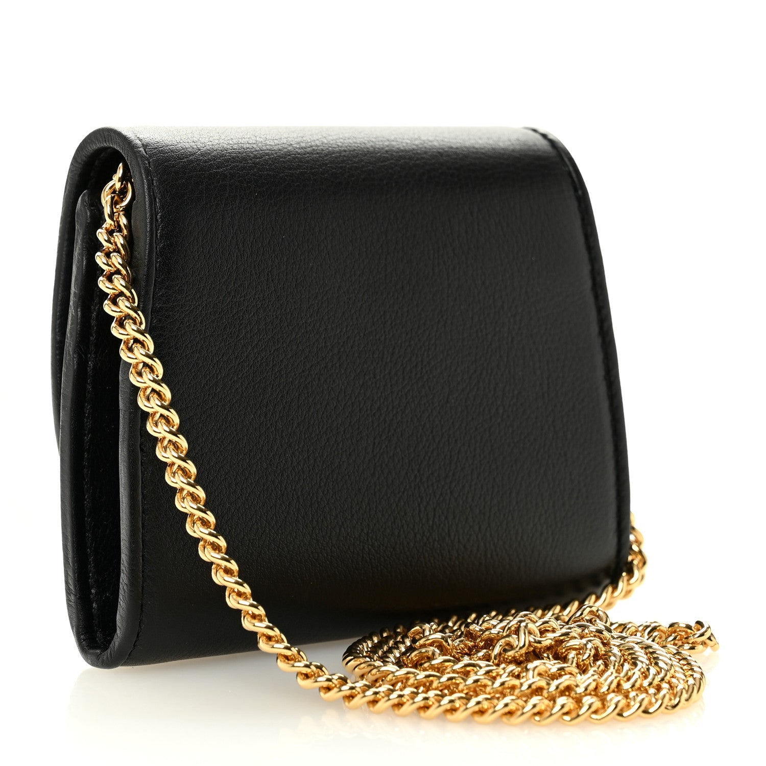Roxy Calfskin Medium Blondie Chain Wallet Black