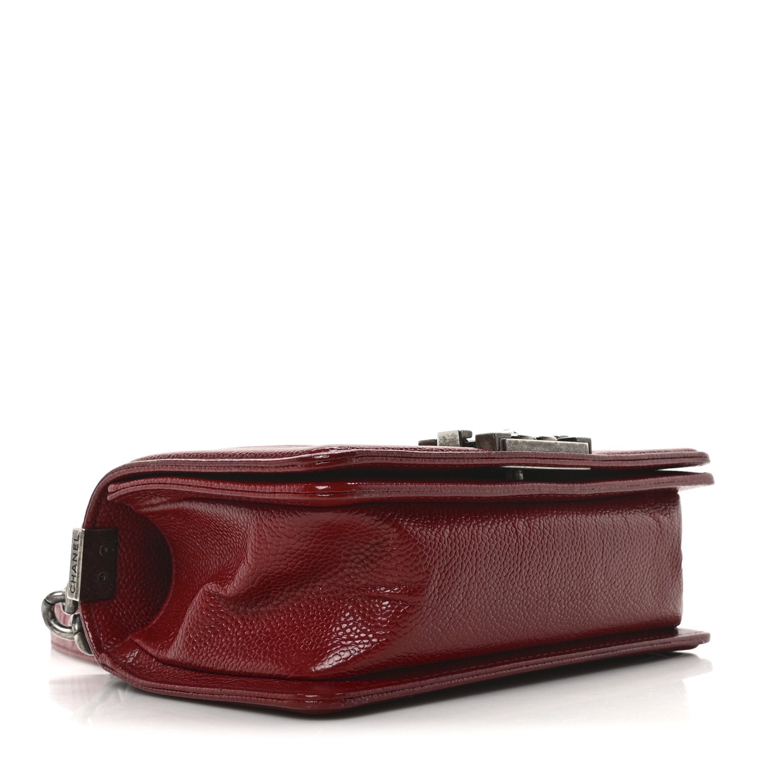 Caviar Quilted Small Boy Flap Dark Red