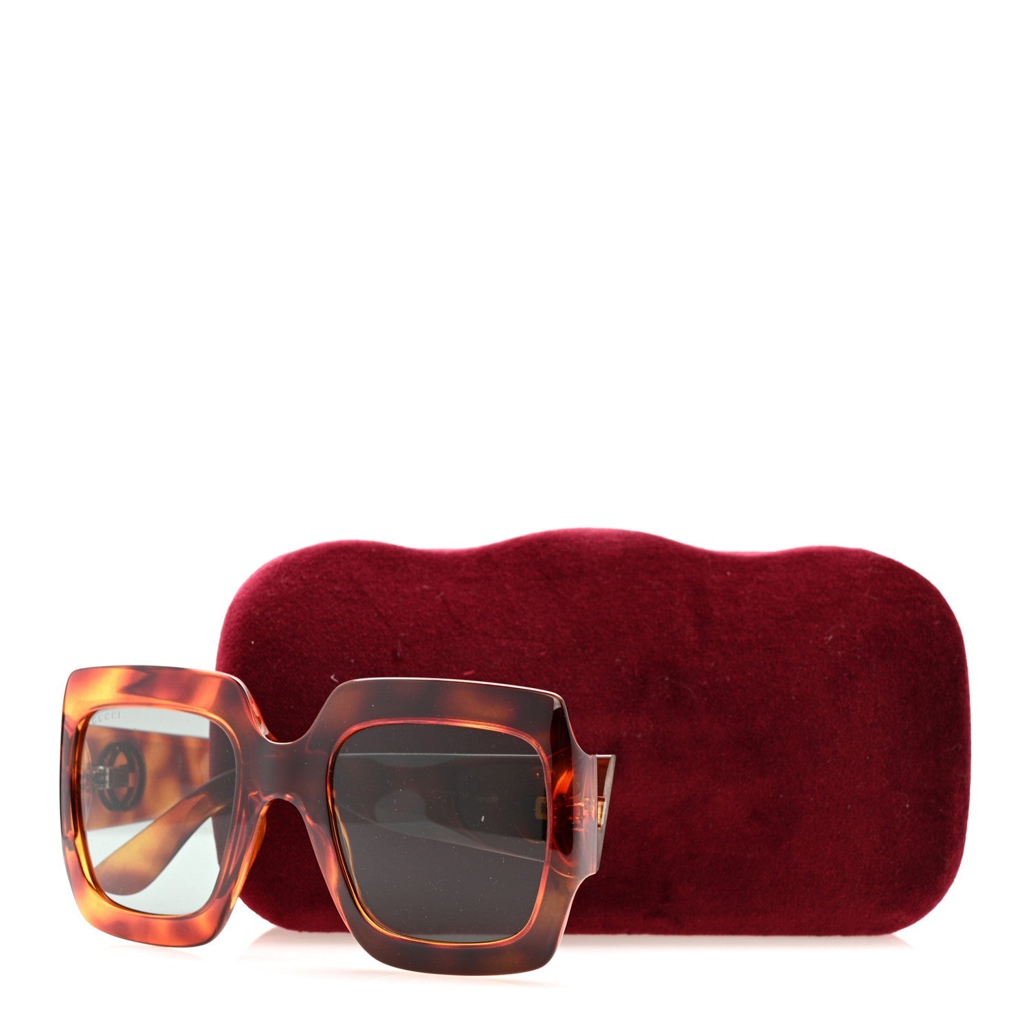 Acetate Square Frame Sunglasses GG 0053S Havana