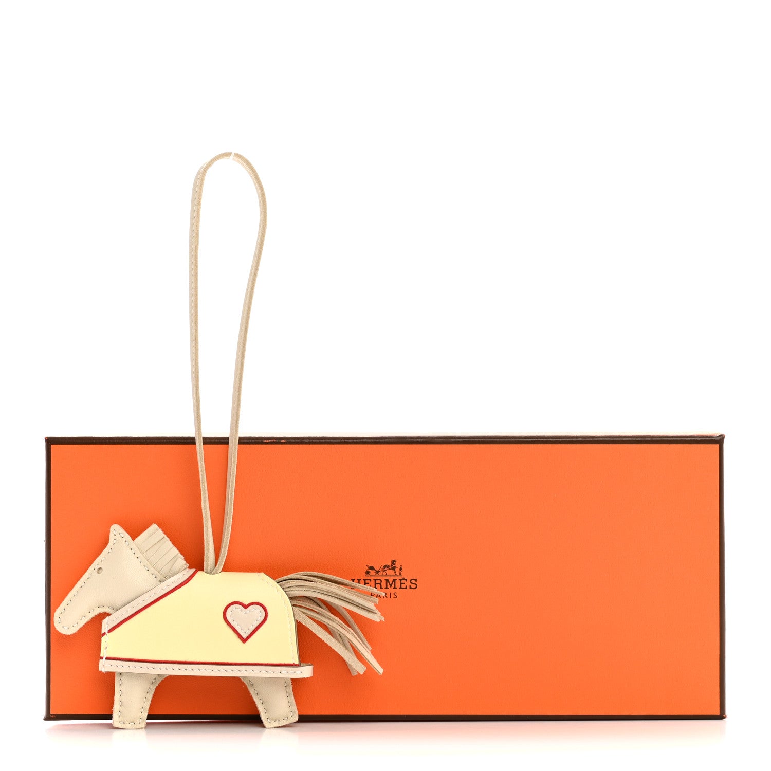 Milo Lambskin Grigri Rodeo Robeo Coeur Bag Charm PM Craie Jaune Milton Rouge Radieux