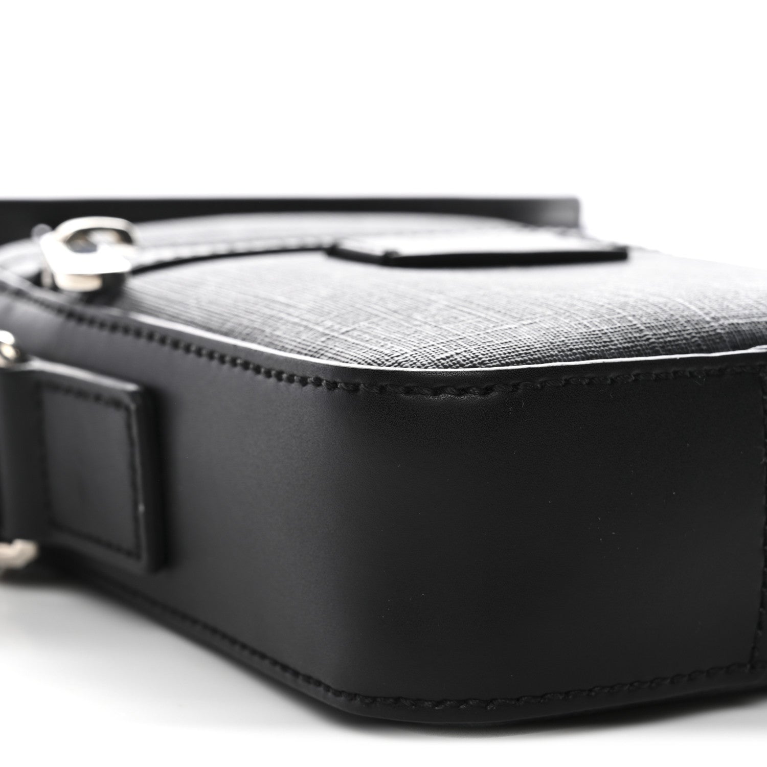 GG Supreme Monogram Appia Calfskin Web Small Camera Messenger Bag Black Grey