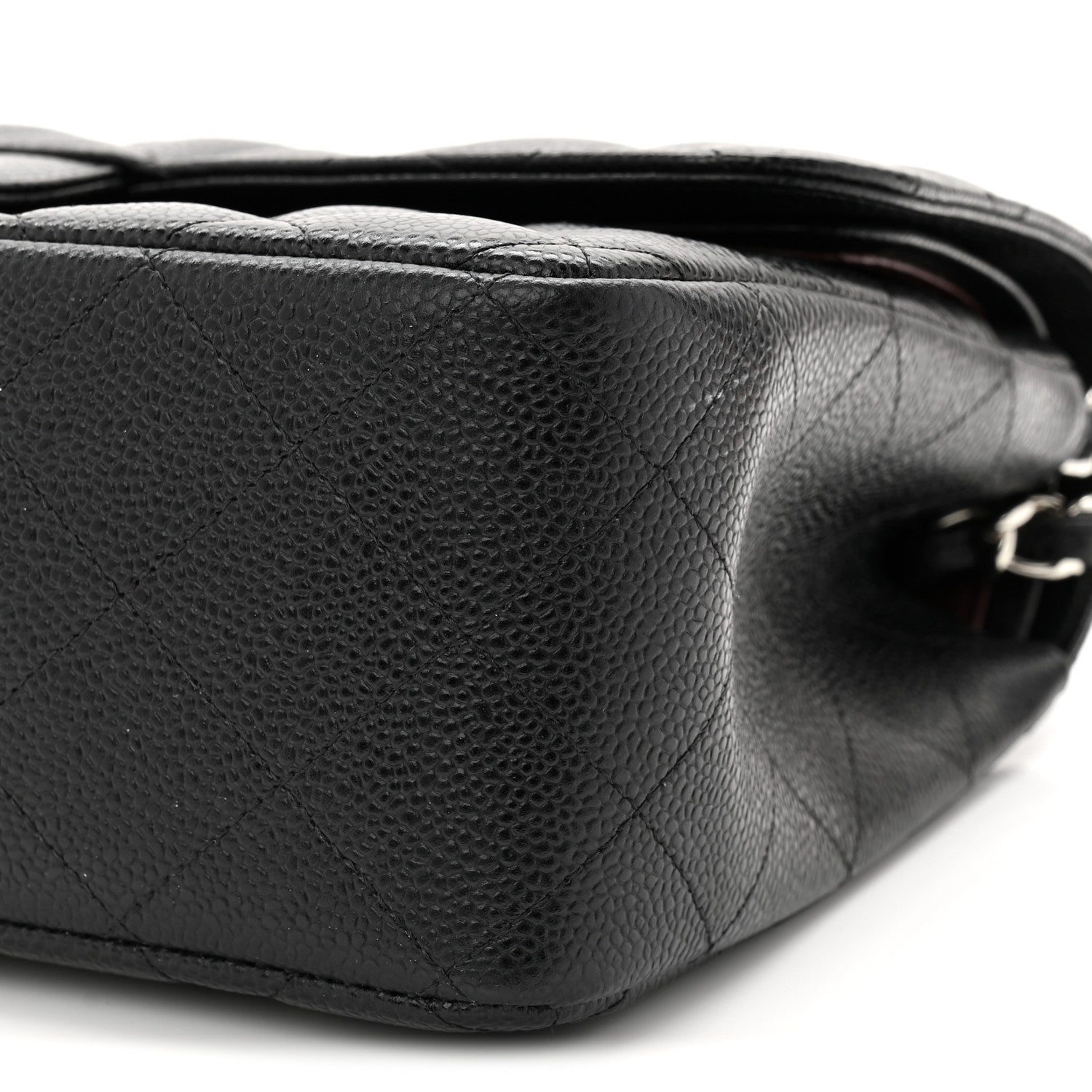 Caviar Quilted Jumbo Double Flap Black