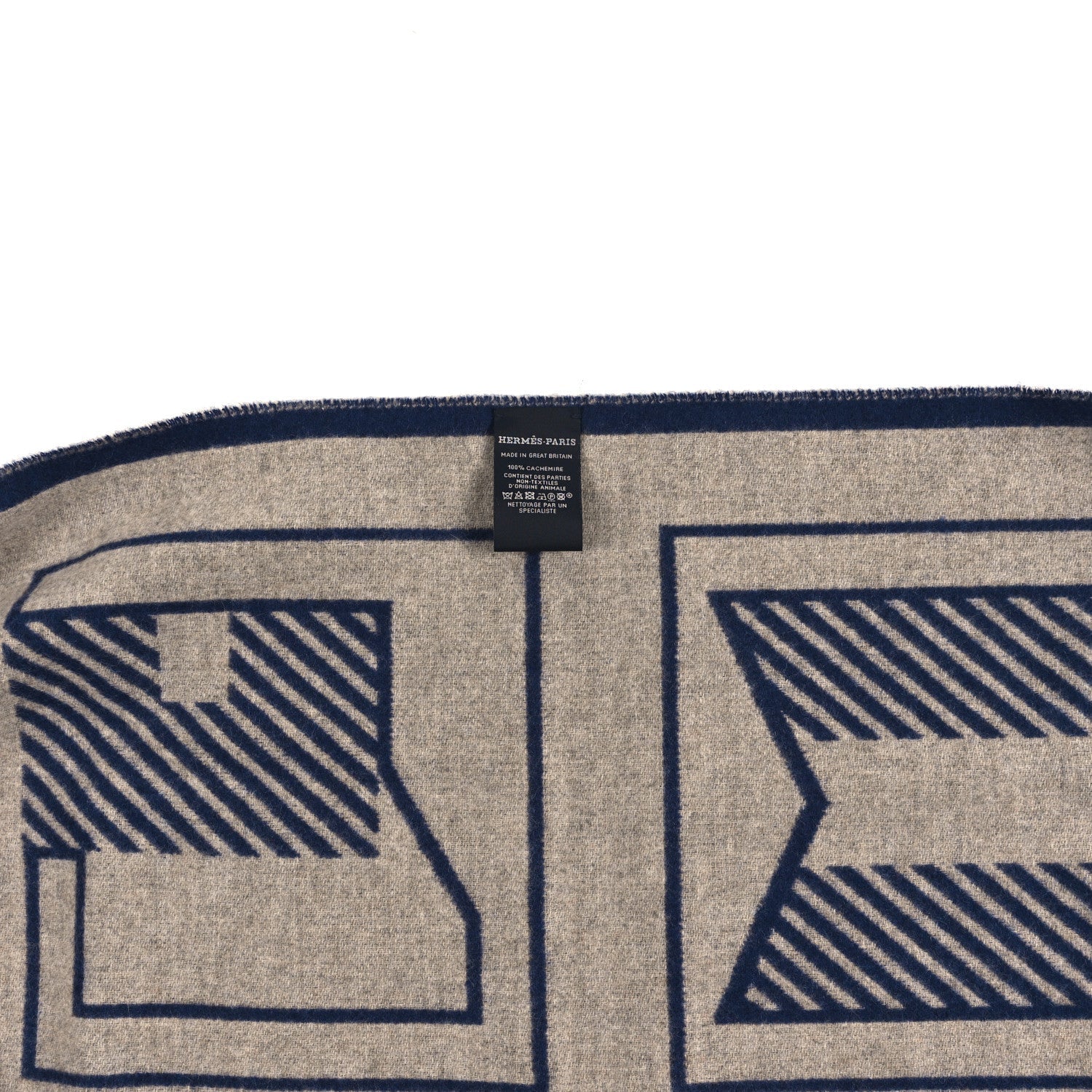 Cashmere Casaque Lettres Au Carre Scarf Encre Beige Chine