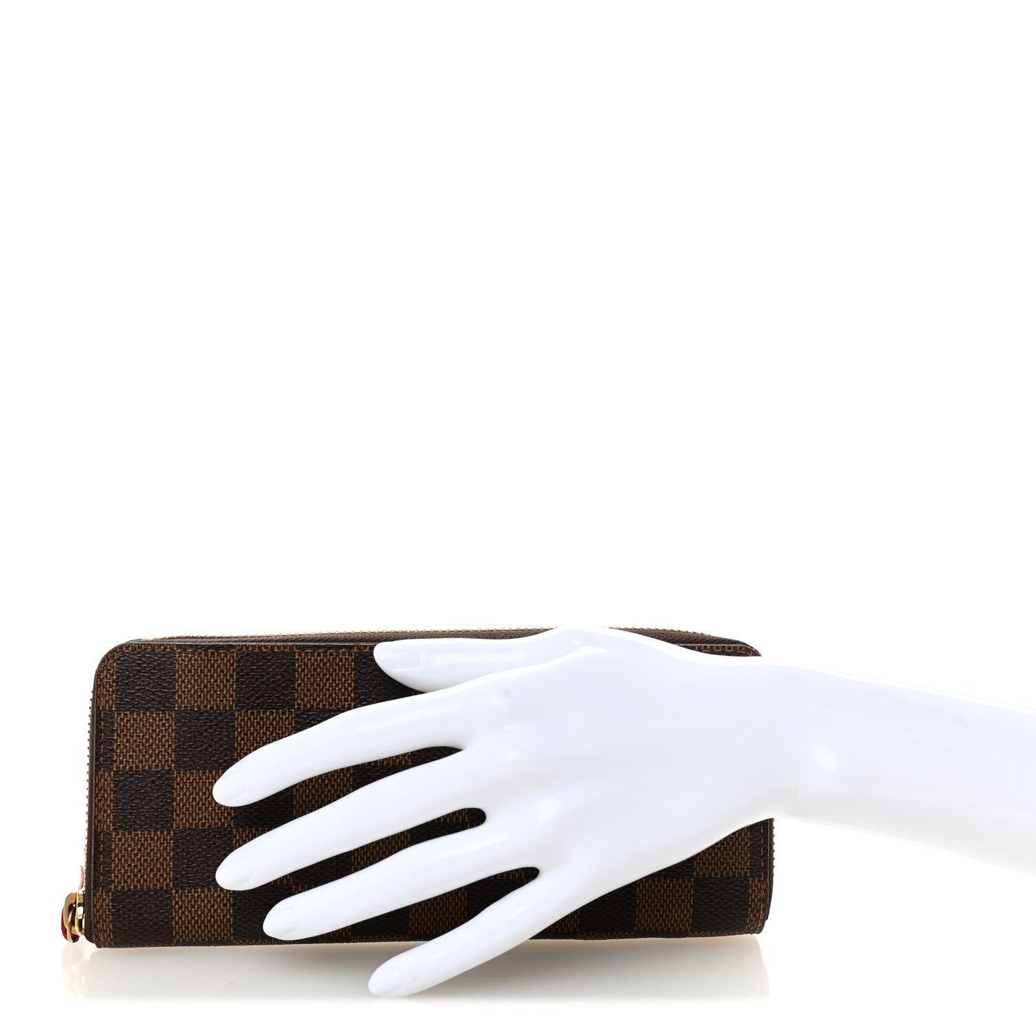 Damier Ebene Clemence Wallet Cherry