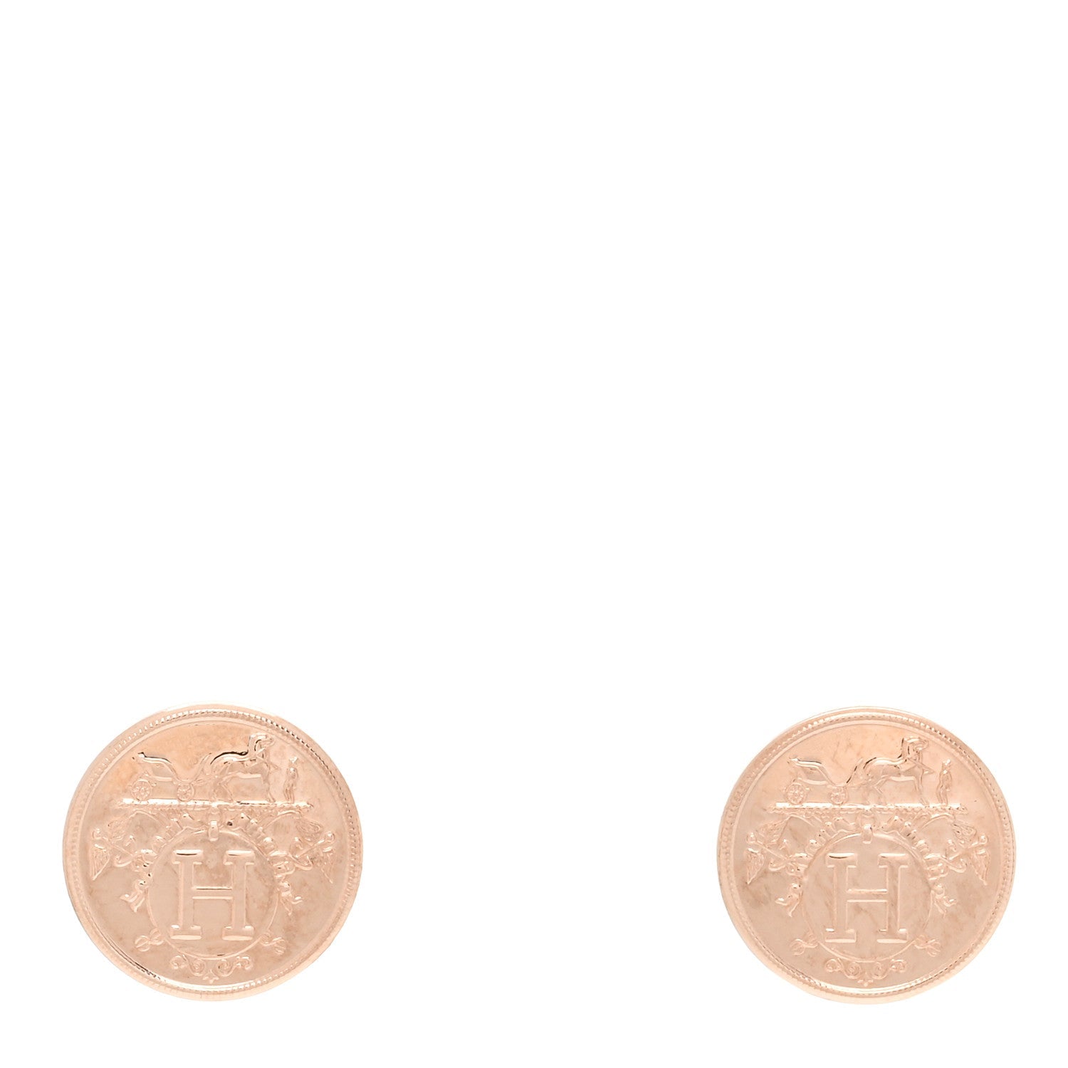 18K Rose Gold TPM Ex-Libris Stud Earrings