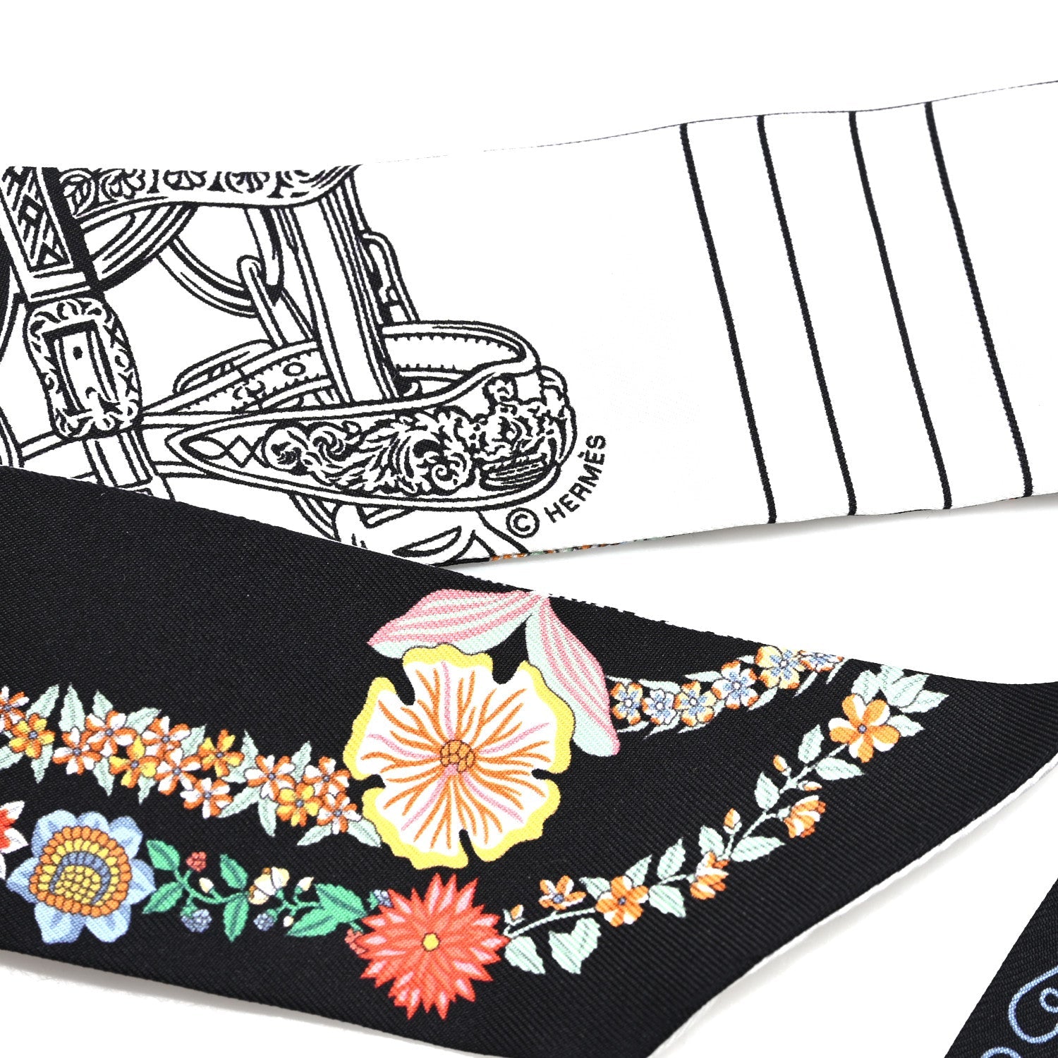 Silk Brides de Gala en Fleurs Twilly Black Multicolor White