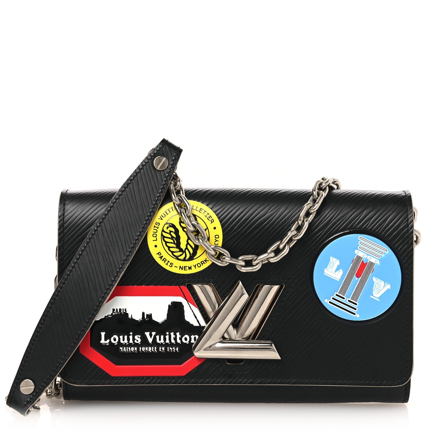Epi World Tour Twist Chain Wallet Black
