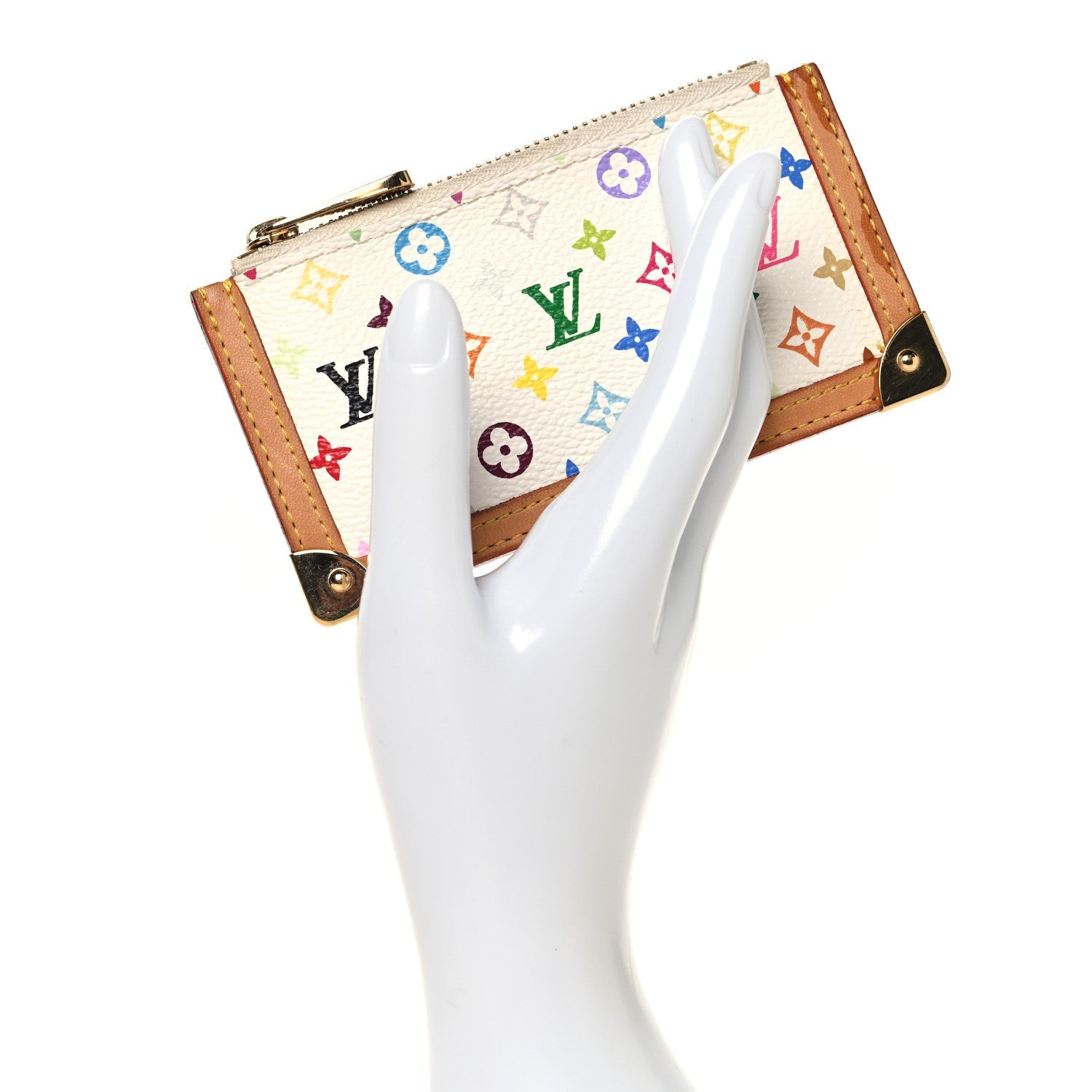 Monogram Multicolor Key Pouch White