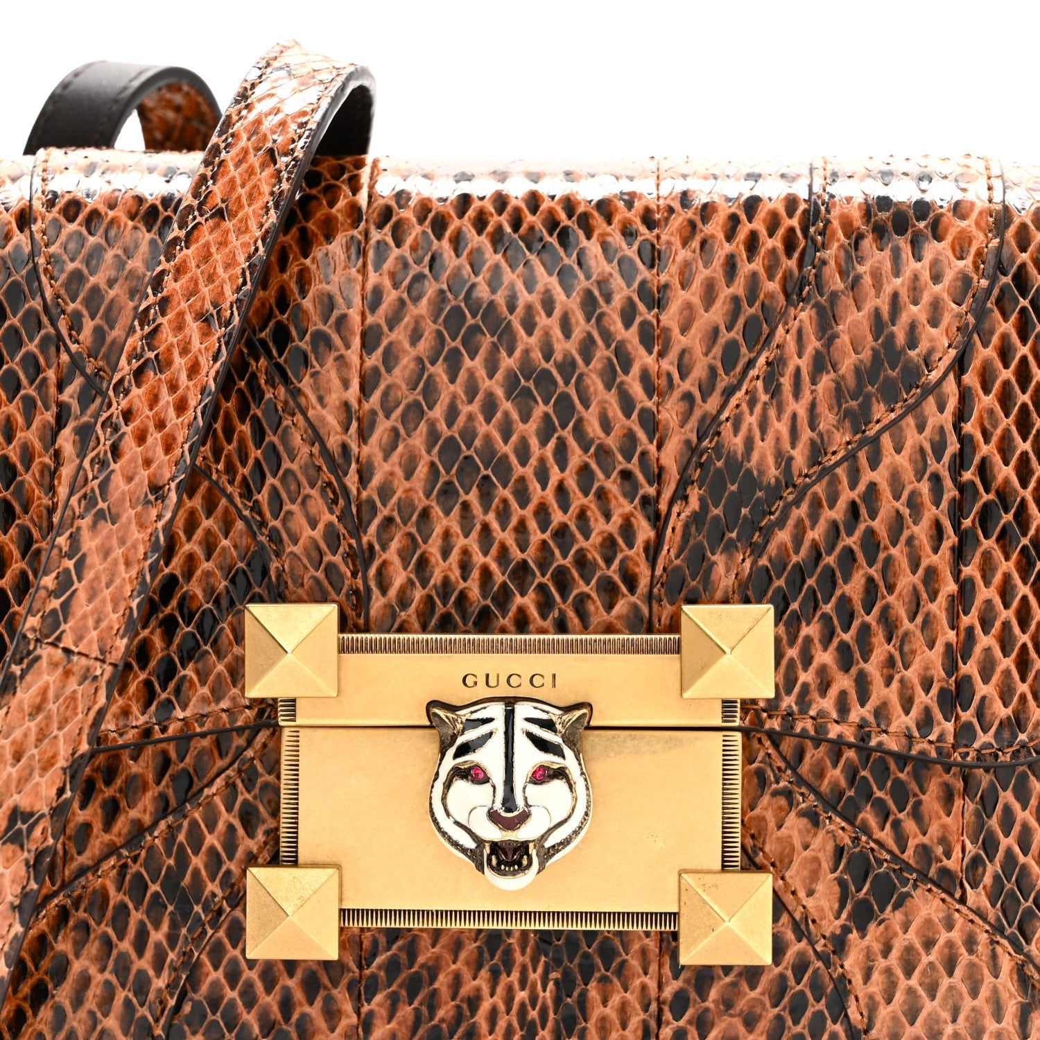 Elaphe Radiata Crystal Small Osiride Shoulder Bag Bright Cuir Ruby