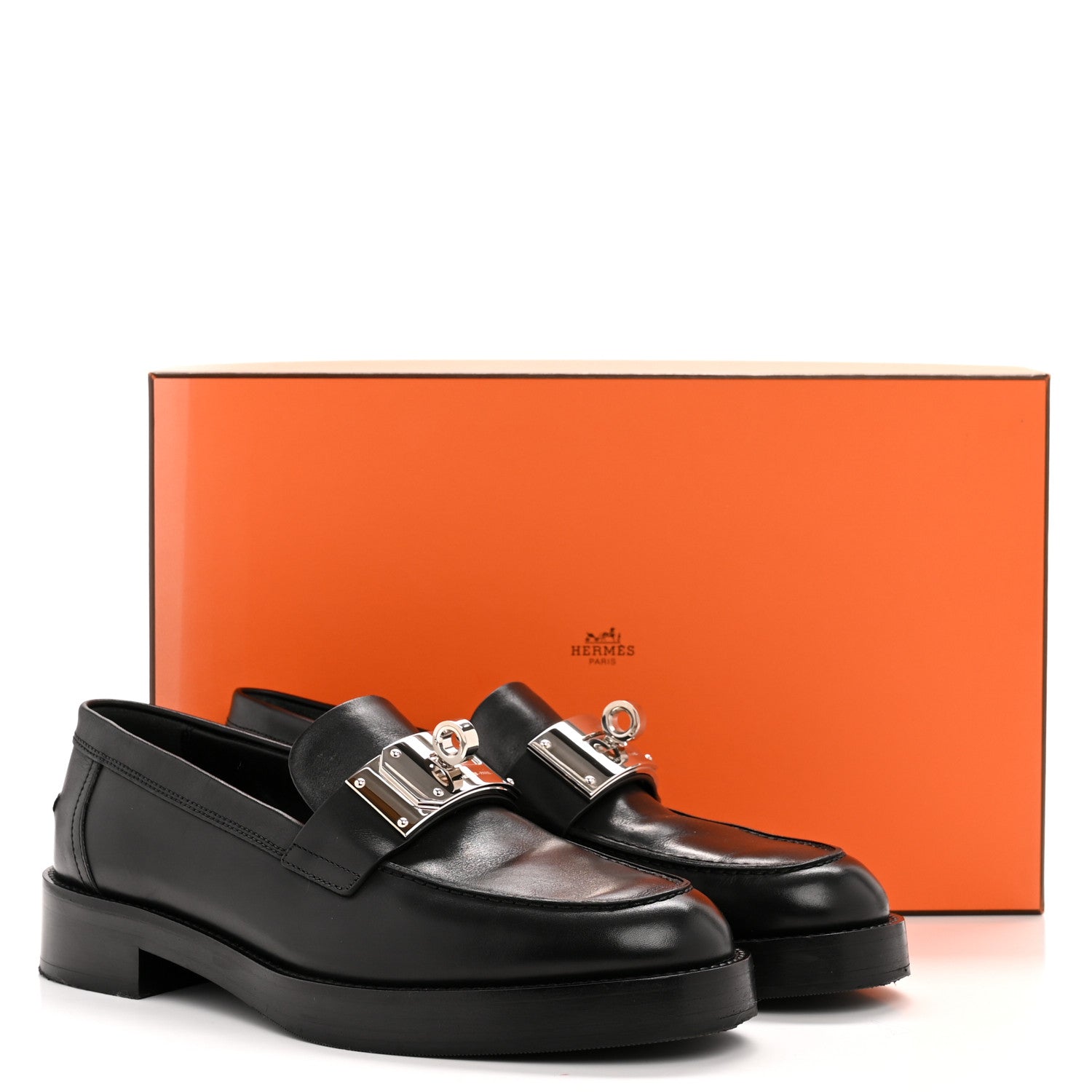 Calfskin Womens Hot Loafer 39.5 Black