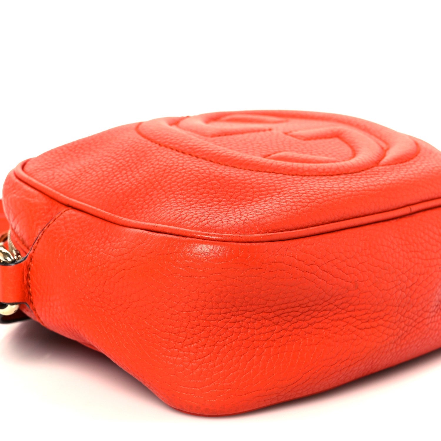 Pebbled Calfskin Small Soho Disco Bag Sun Orange