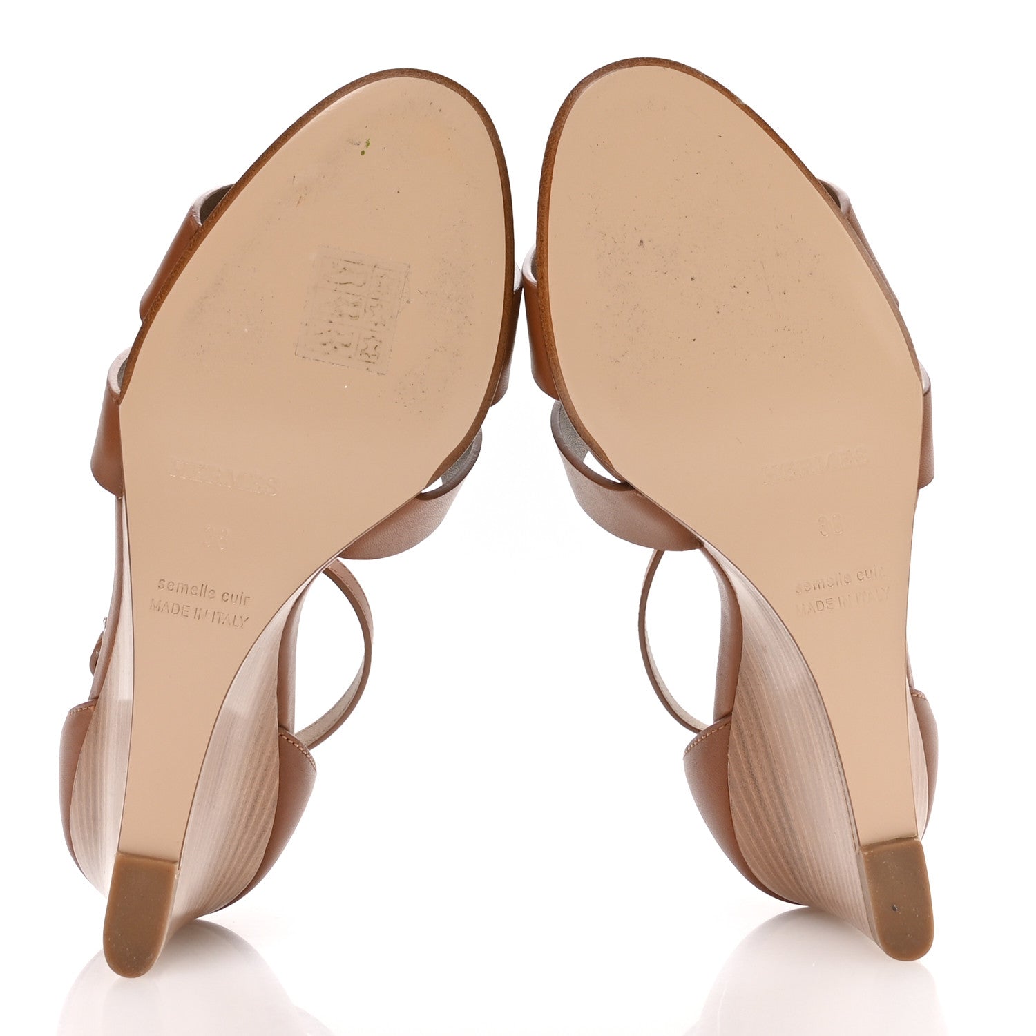 Calfskin Legend Wedge Sandals 36 Gold