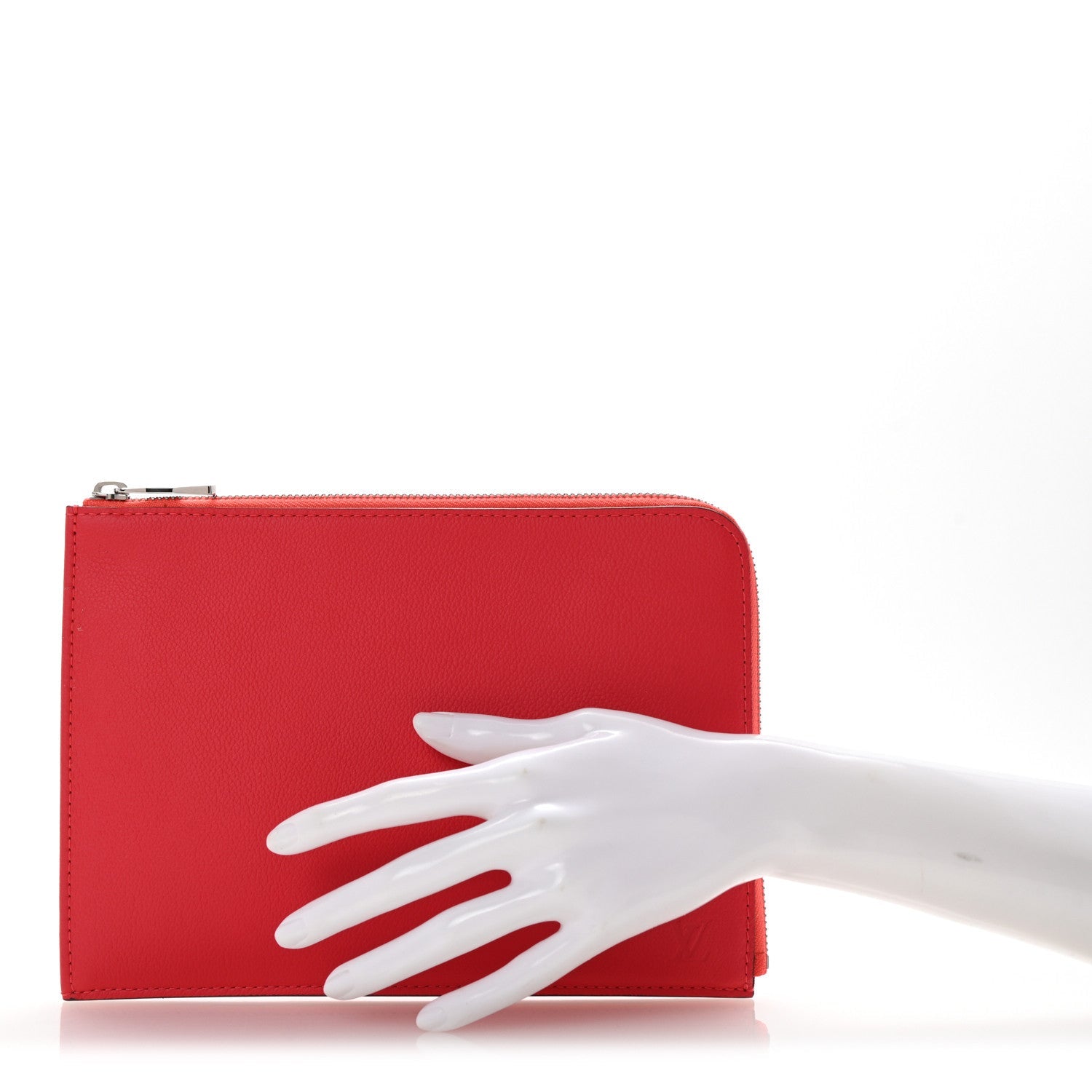 Calfskin Pochette Jules Zipped Clutch Poppy