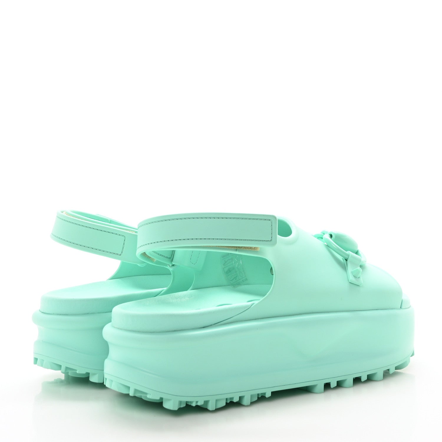 Soft Rubber Horsebit Womens Slingback Sandals 37 Teal Cyan