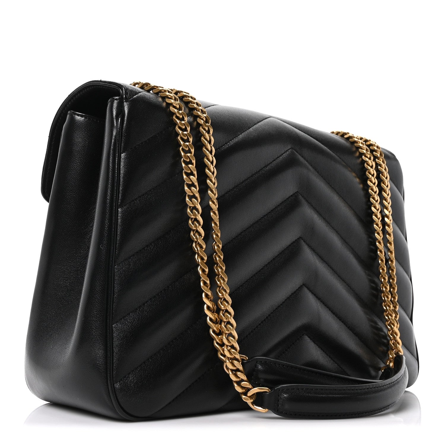 Lambskin Quilted Monogram Large Loulou Black