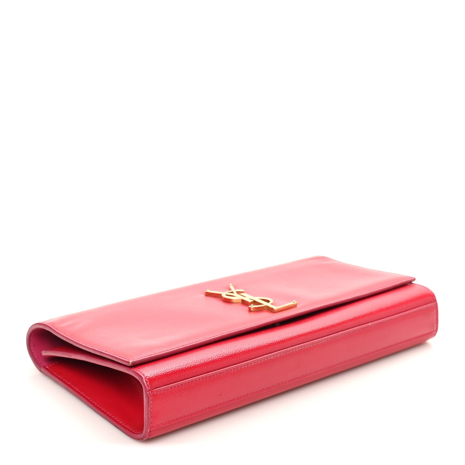 Patent Grain De Poudre Classic Monogram Cassandre Clutch Fuchsia