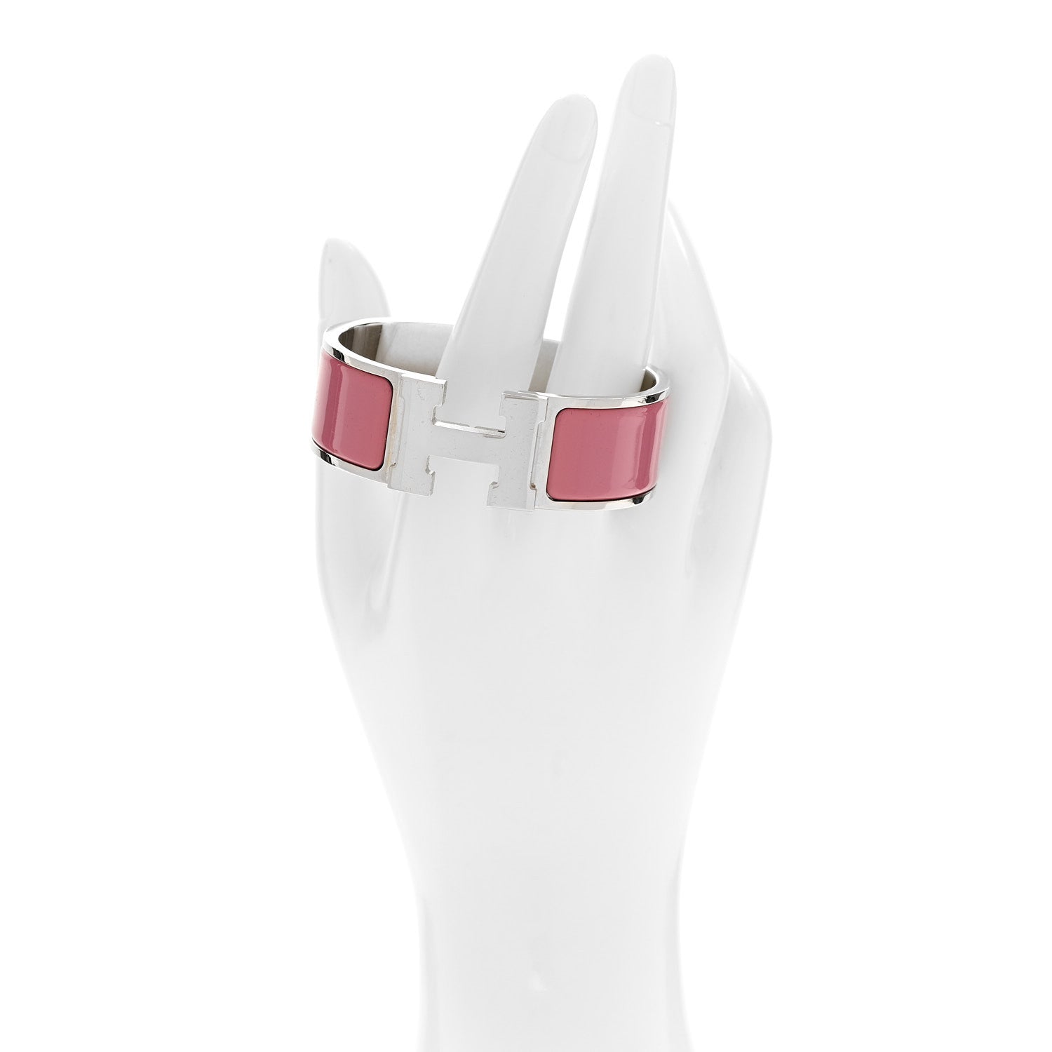 Enamel Wide Clic Clac H Bracelet PM Rose Delirium