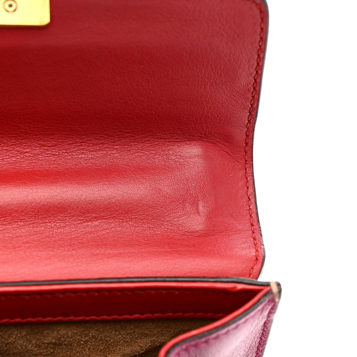 GG Supreme Monogram Calfskin Small Padlock Shoulder Bag Beige Hibiscus Red New Rosette
