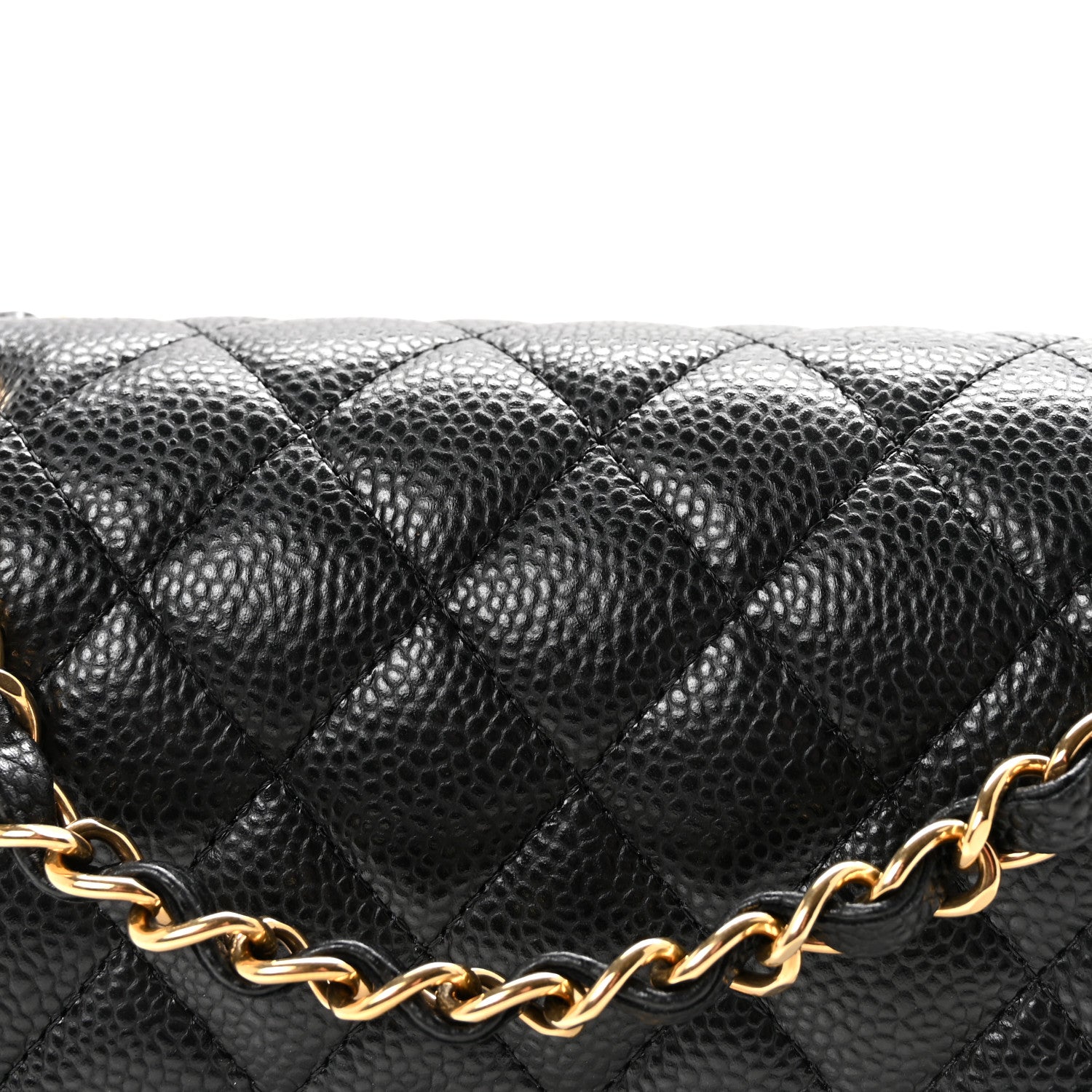 Caviar Quilted Small Double Flap Black