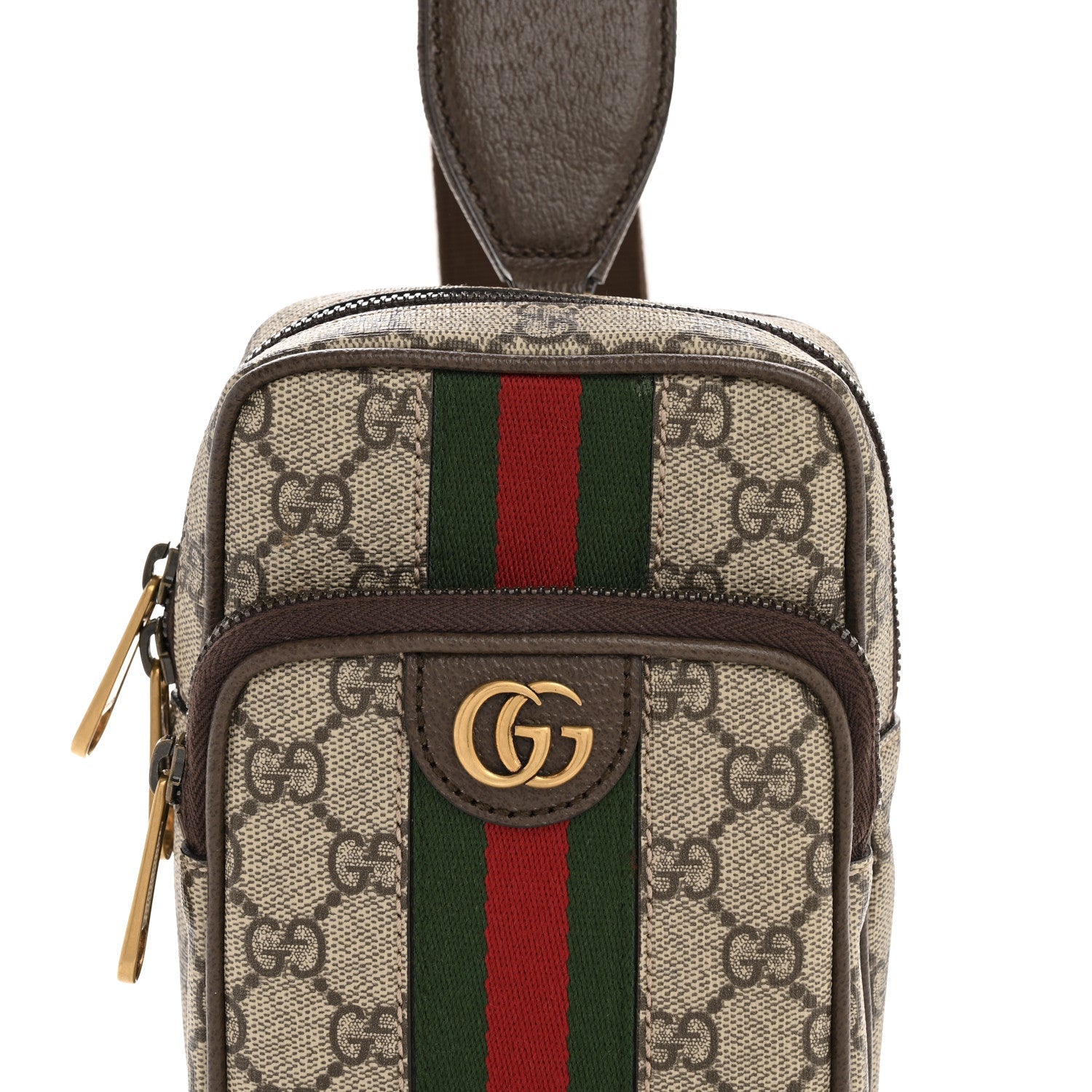 GG Supreme Monogram Web Mini Ophidia Messenger Brown