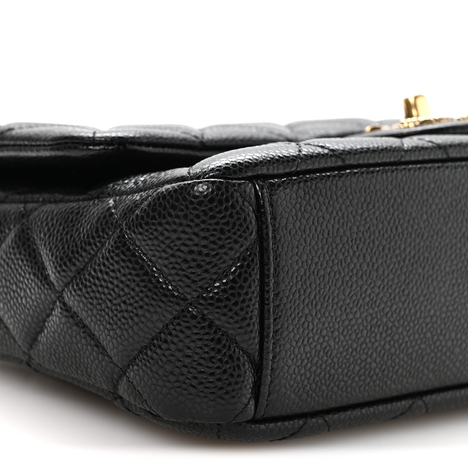 Grained Lambskin Quilted Small Flap Black