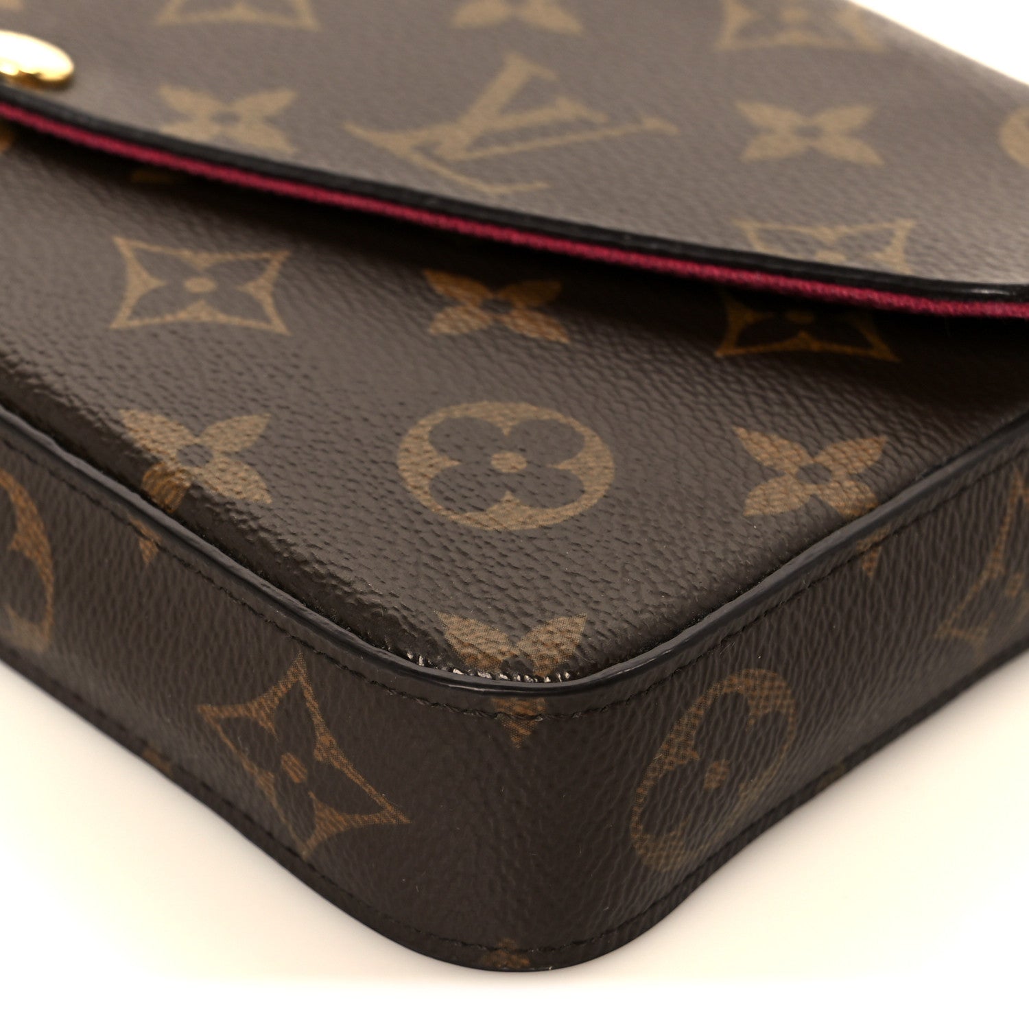 Monogram Pochette Felicie Chain Wallet Fuchsia
