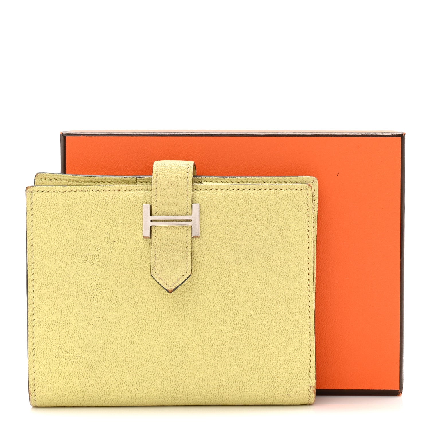 Chevre Mysore Bearn Card Holder Wallet Jaune Bourgeon