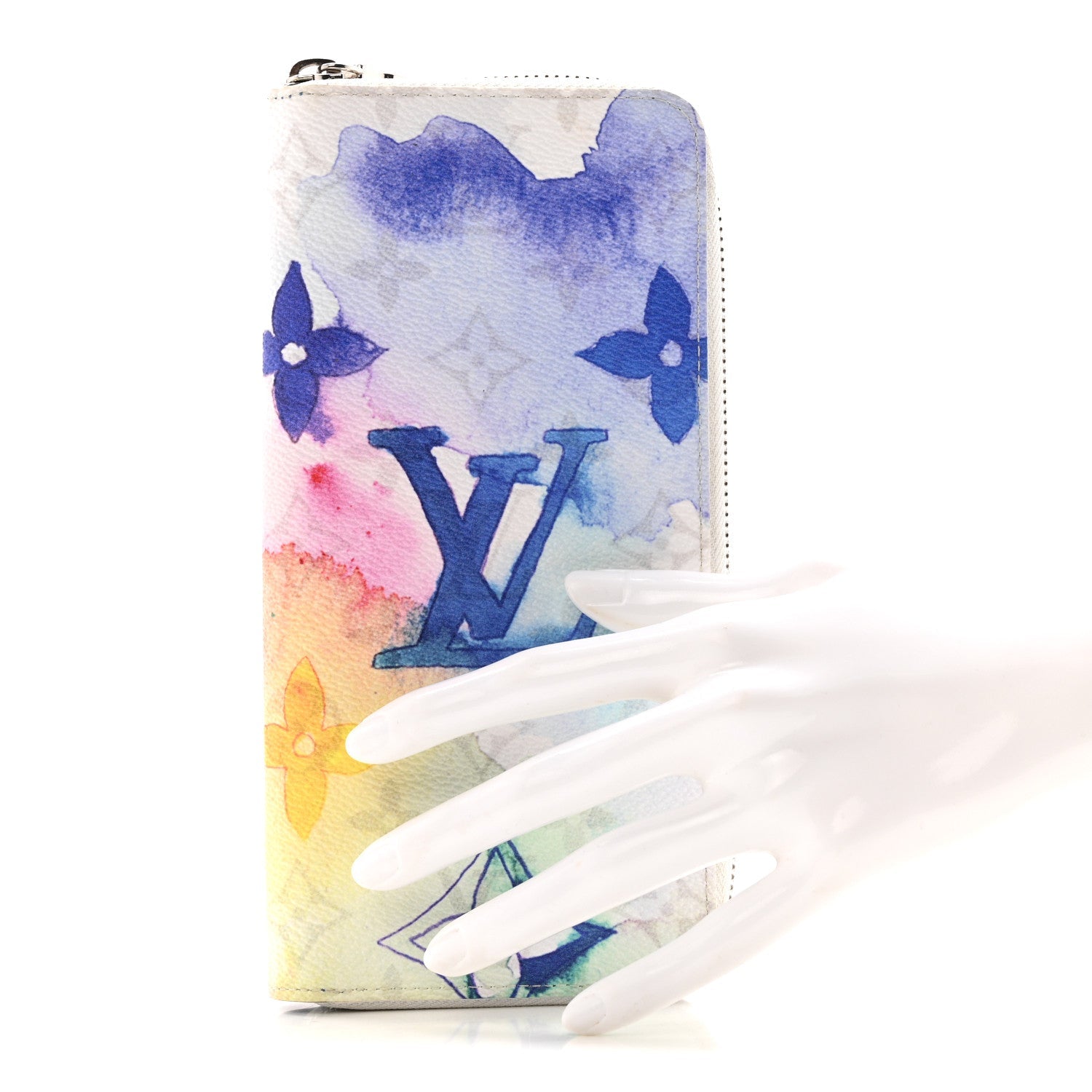 Monogram Watercolor Vertical Zippy Wallet