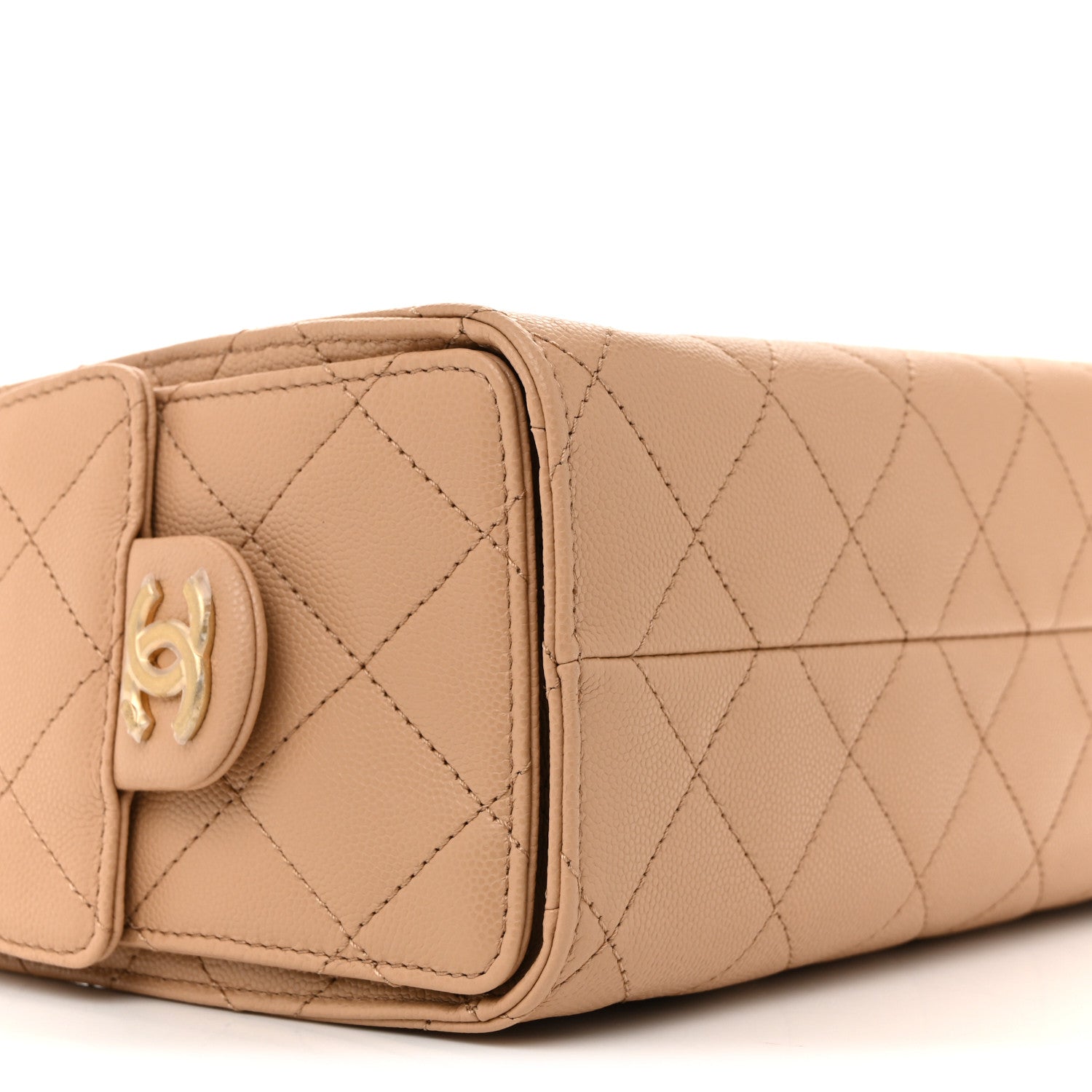Caviar Quilted Mini Chanel 25 Handbag Beige