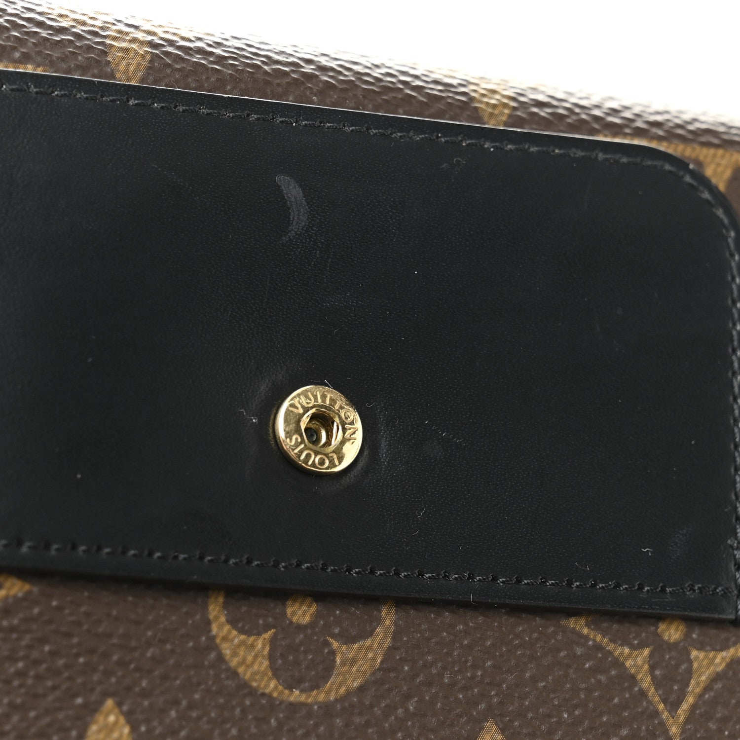 Monogram Flower Lock Compact Wallet Black
