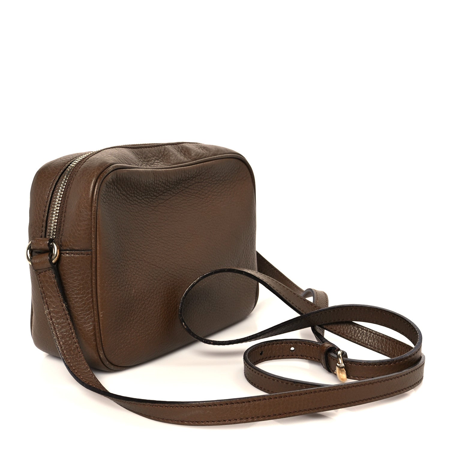 Pebbled Calfskin Small Soho Disco Bag Acero