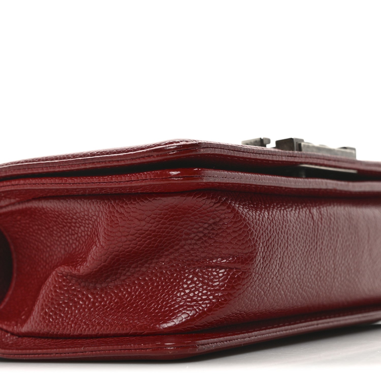 Caviar Quilted Small Boy Flap Dark Red
