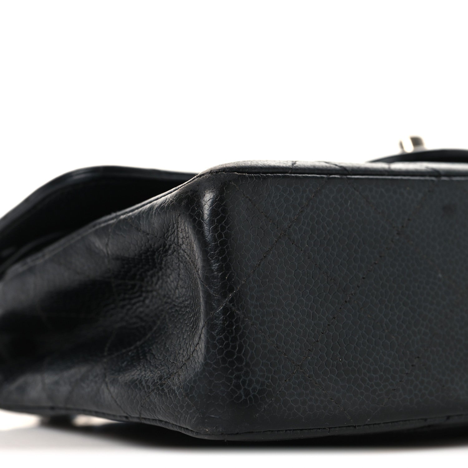 Caviar Quilted Small Double Flap Black