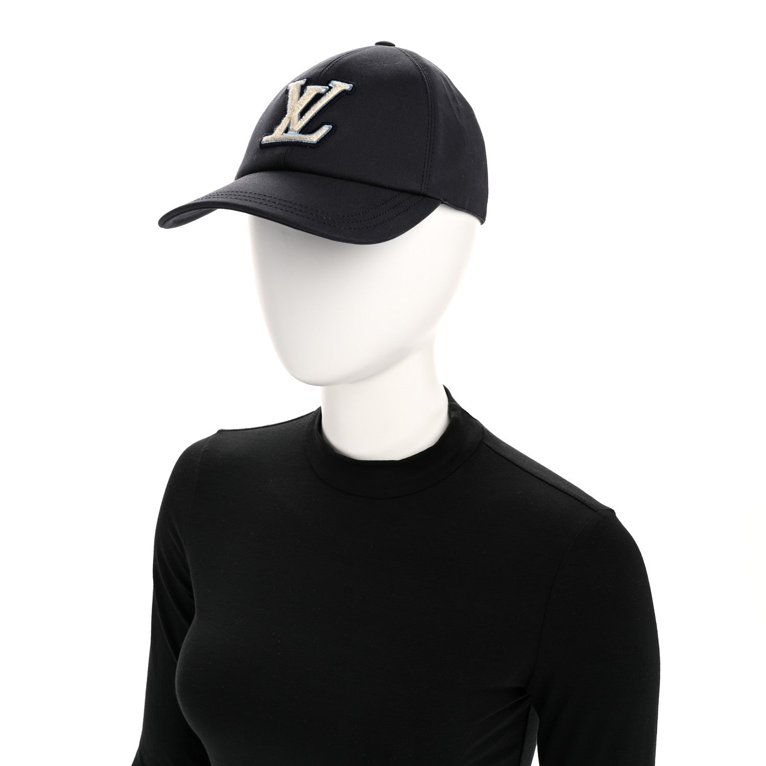 Cotton LV Signature Cap M Bleu Marine