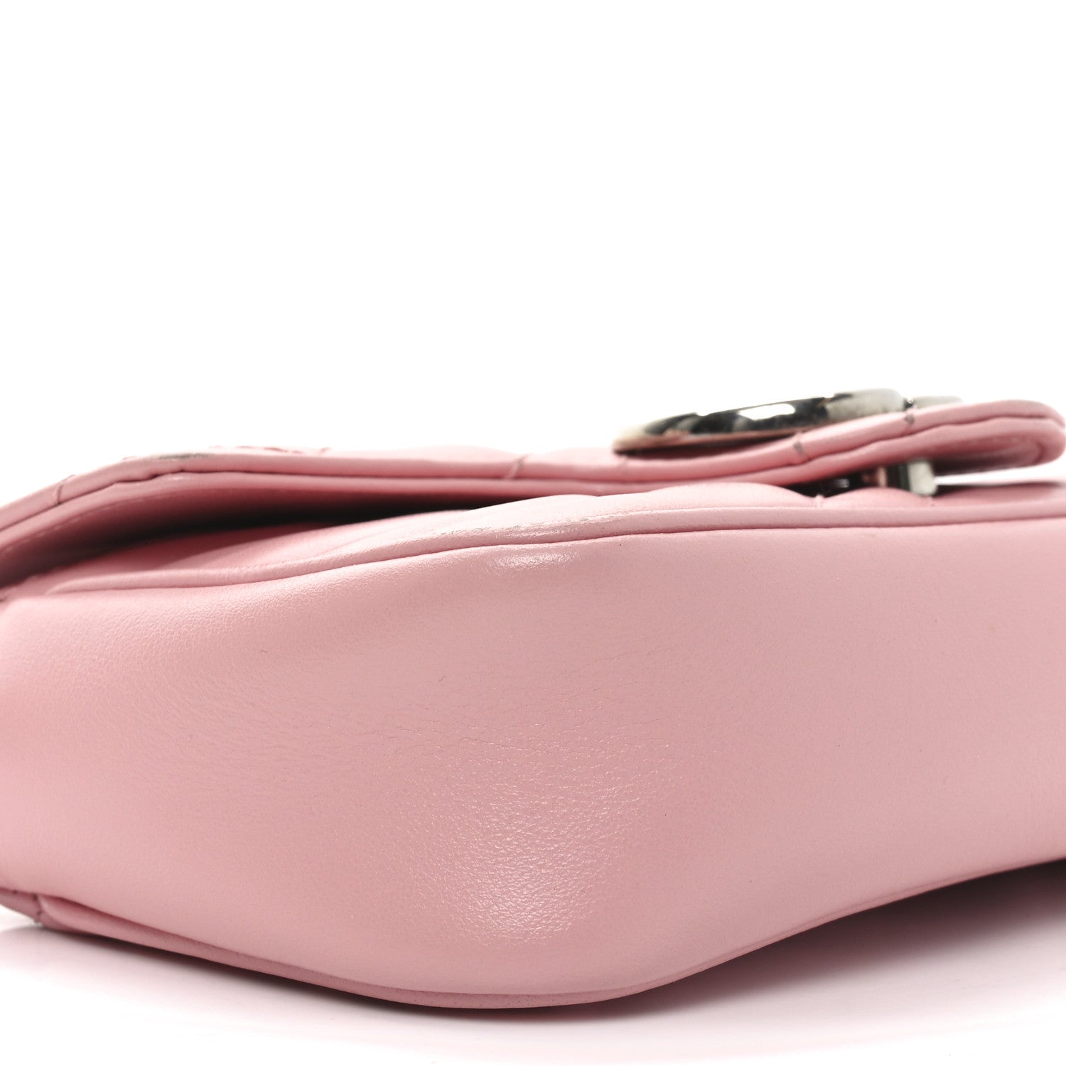 Calfskin Matelasse Super Mini GG Marmont Shoulder Bag Wild Rose