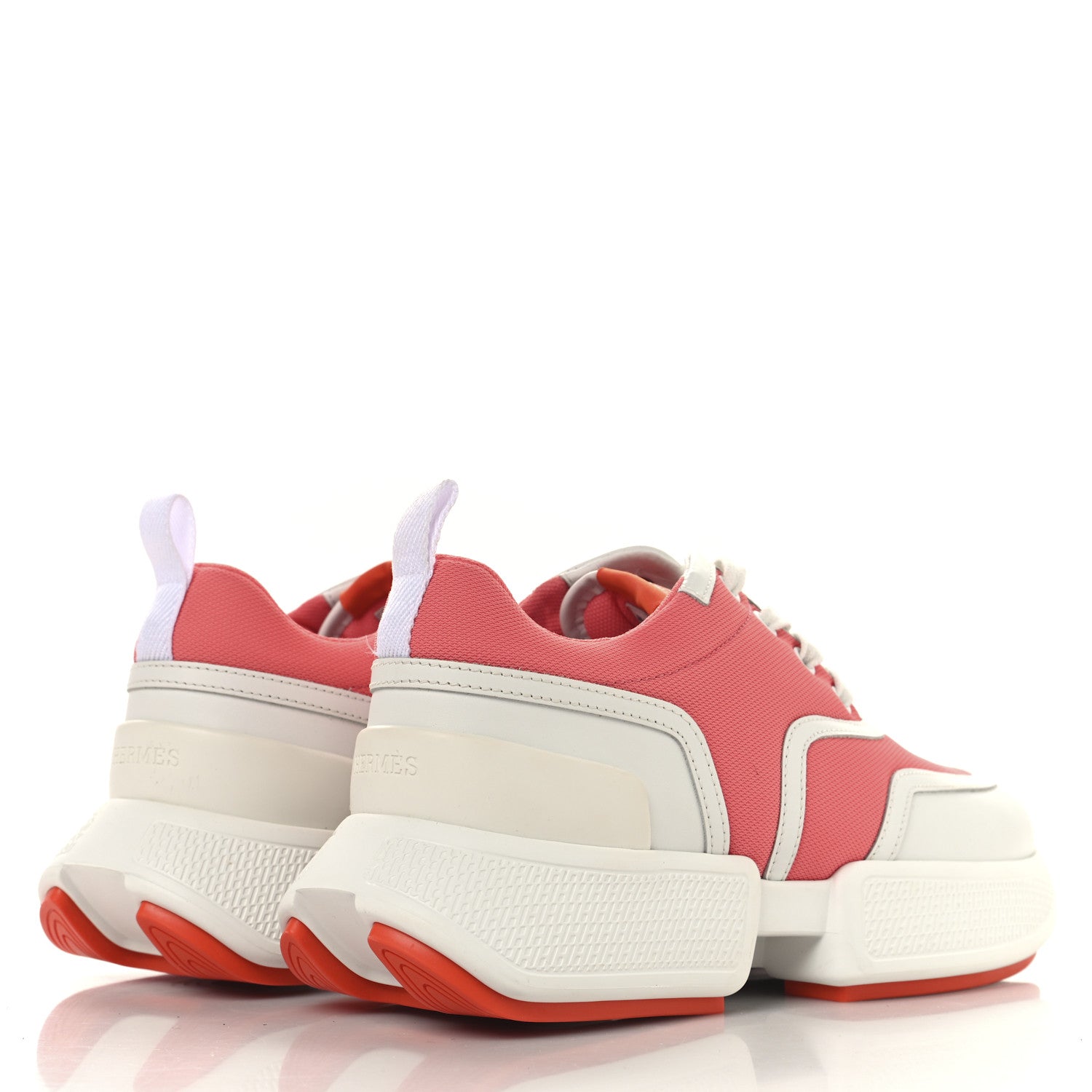 Mesh Calfskin Womens Giga Sneakers 37 Rose Du Desert White