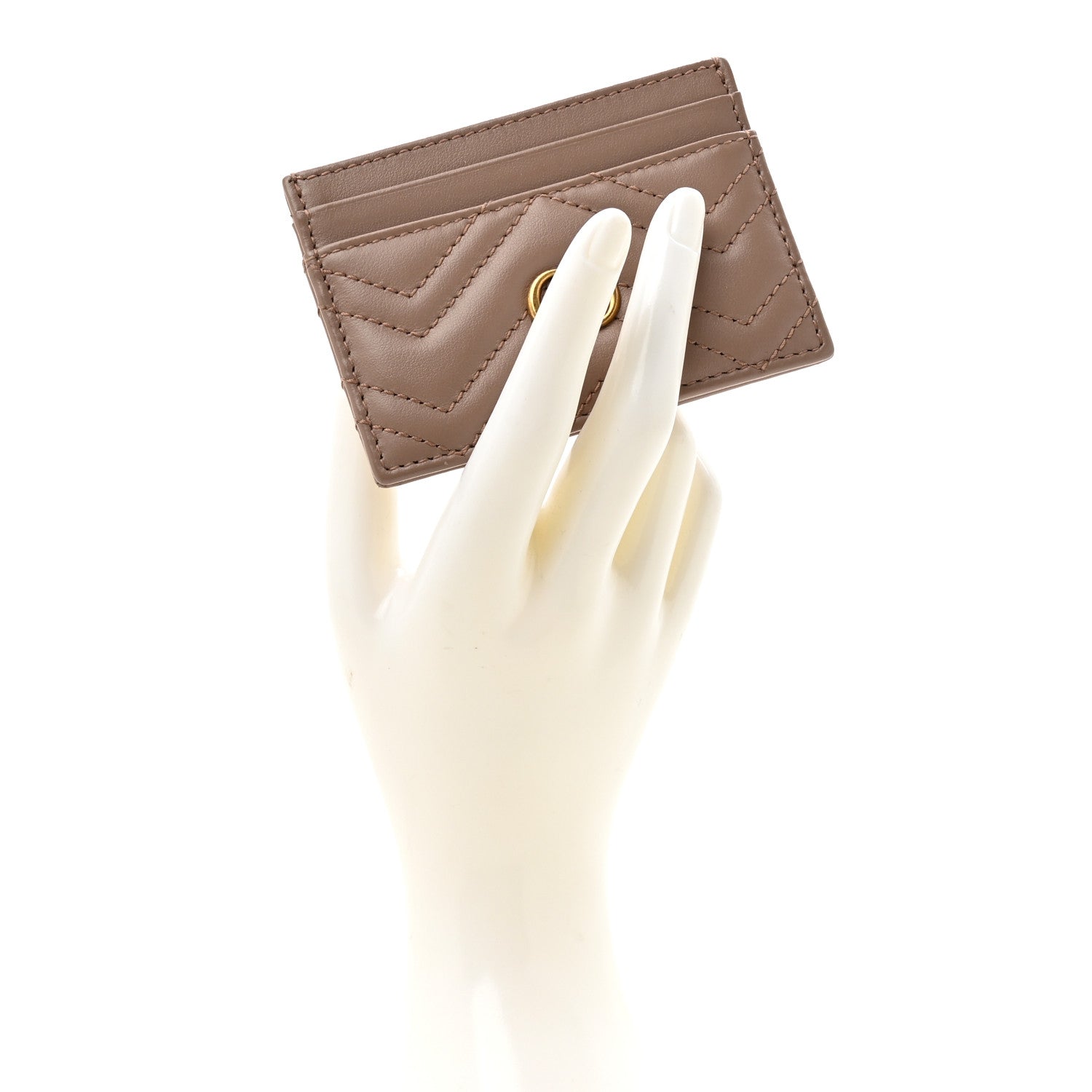 Calfskin Matelasse GG Marmont Card Holder Porcelain Rose