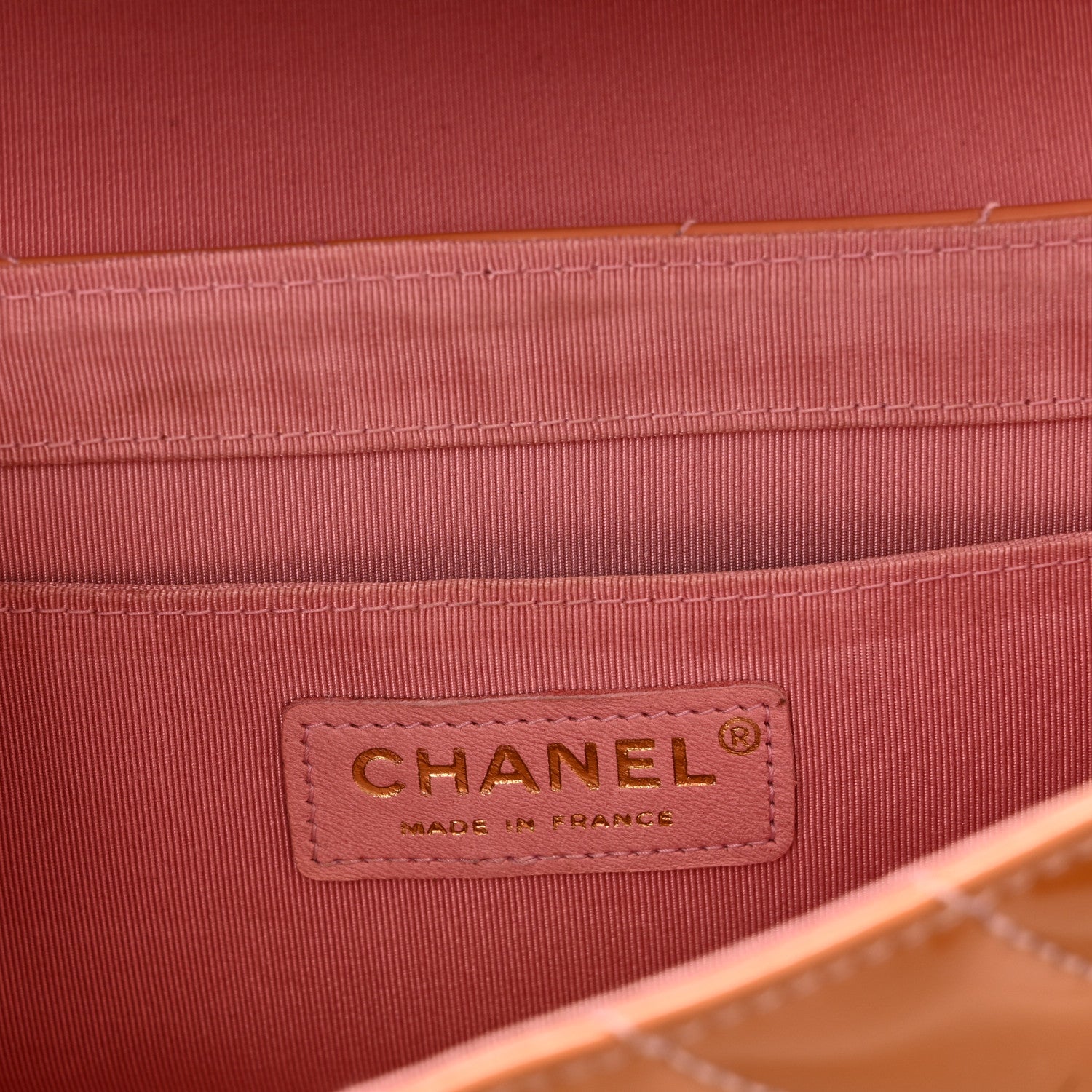 Patent Calfskin Scallop Quilted Single Flap Pink