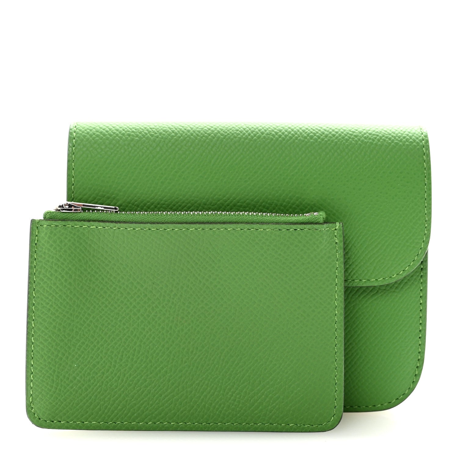 Epsom Enamel Constance Slim Wallet Vert Yucca Celeste