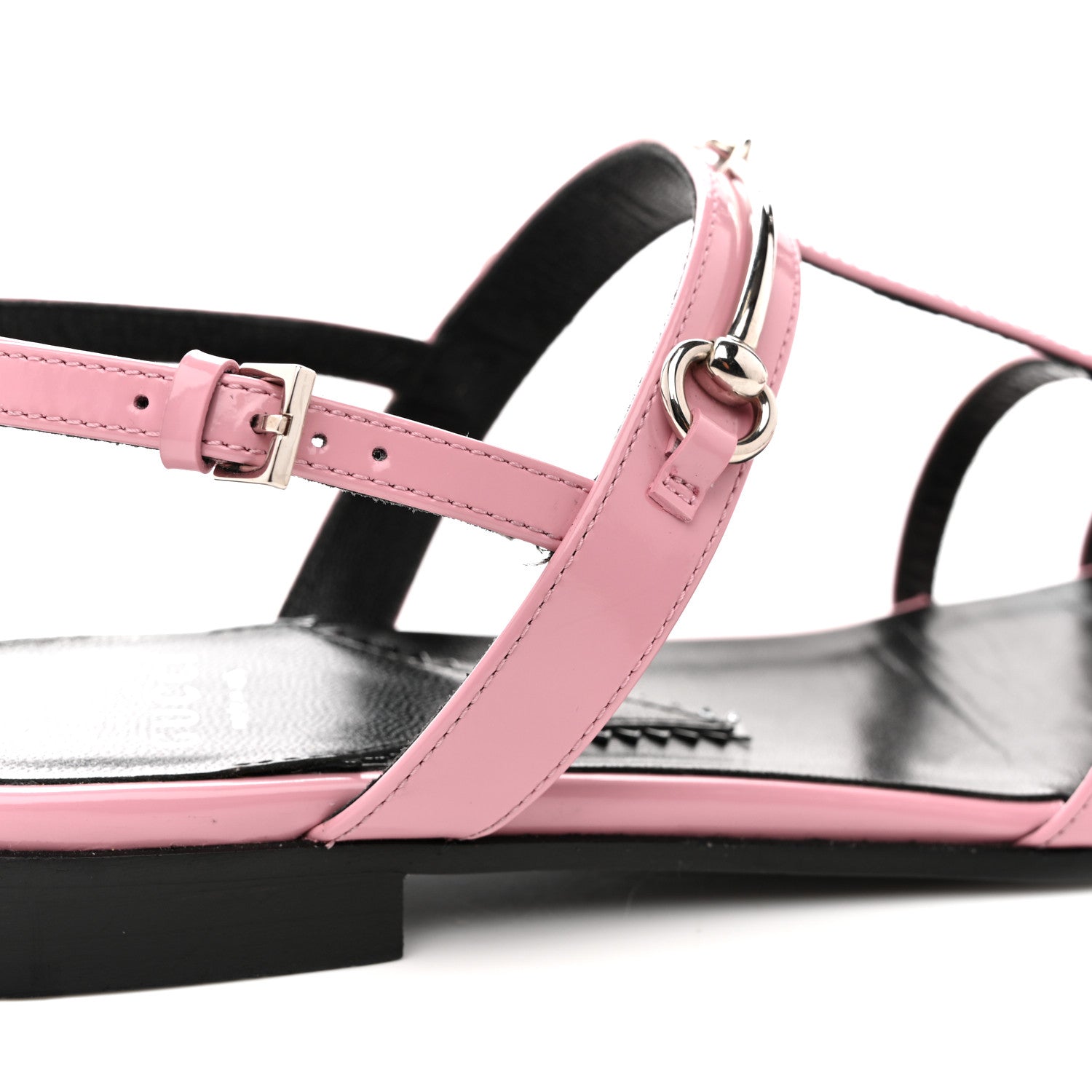 Patent Calfskin Horsebit Divine Slingback Sandals 36 Dolly Pink