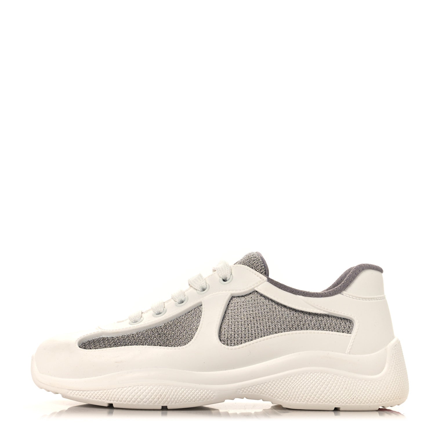 Soft Rubber Mesh Womens America's Cup Sneakers 35 White Argento