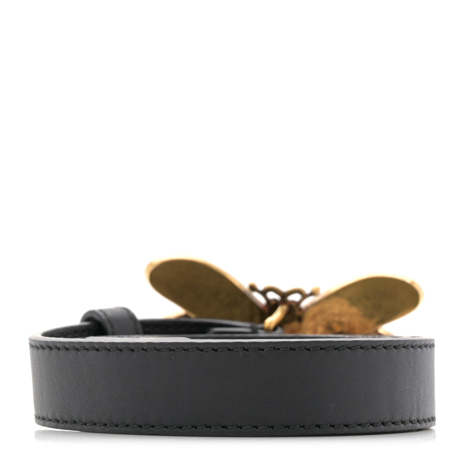Calfskin Queen Margaret Bee Belt 80 32 Black