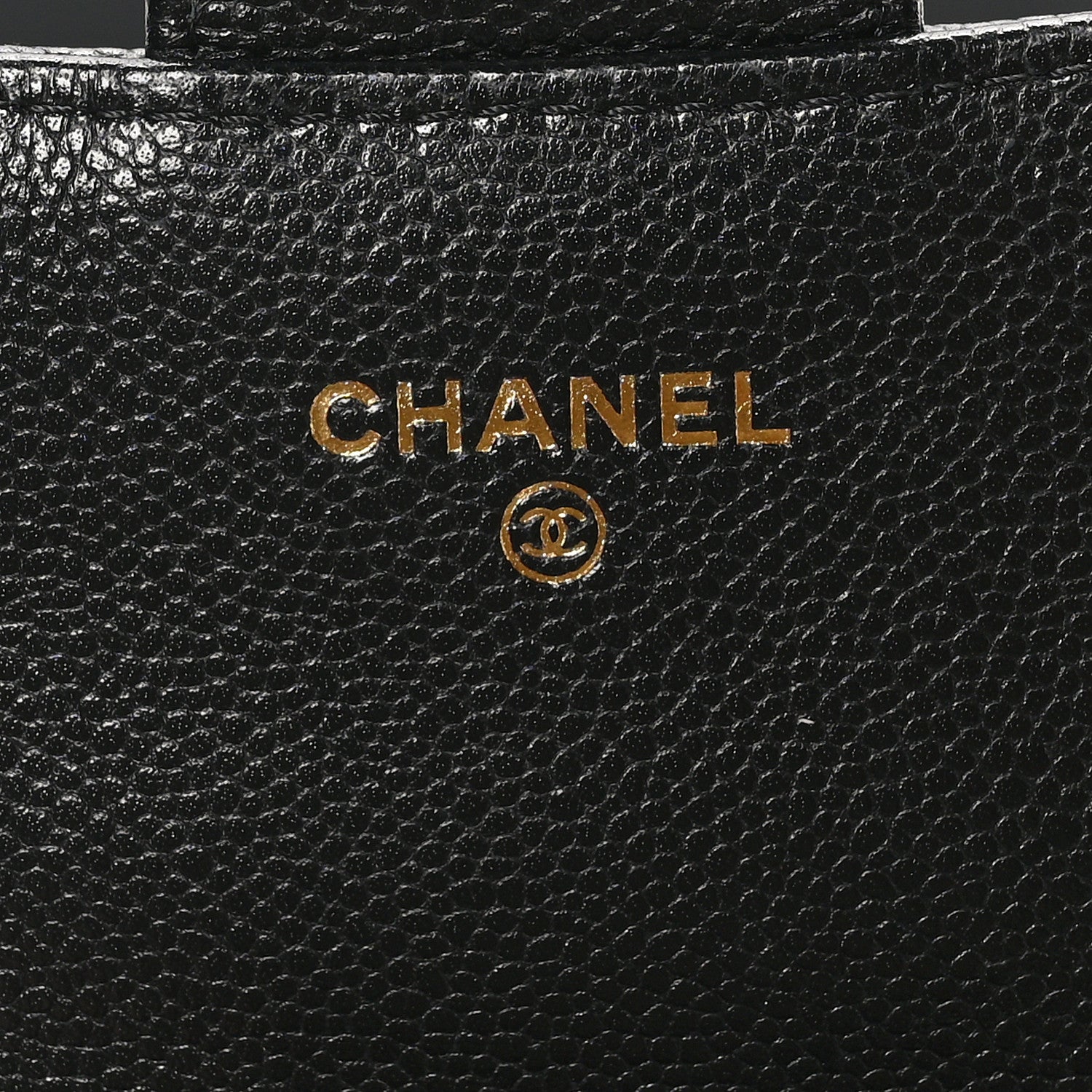 Caviar Quilted Flap Phone Holder With Chain Black