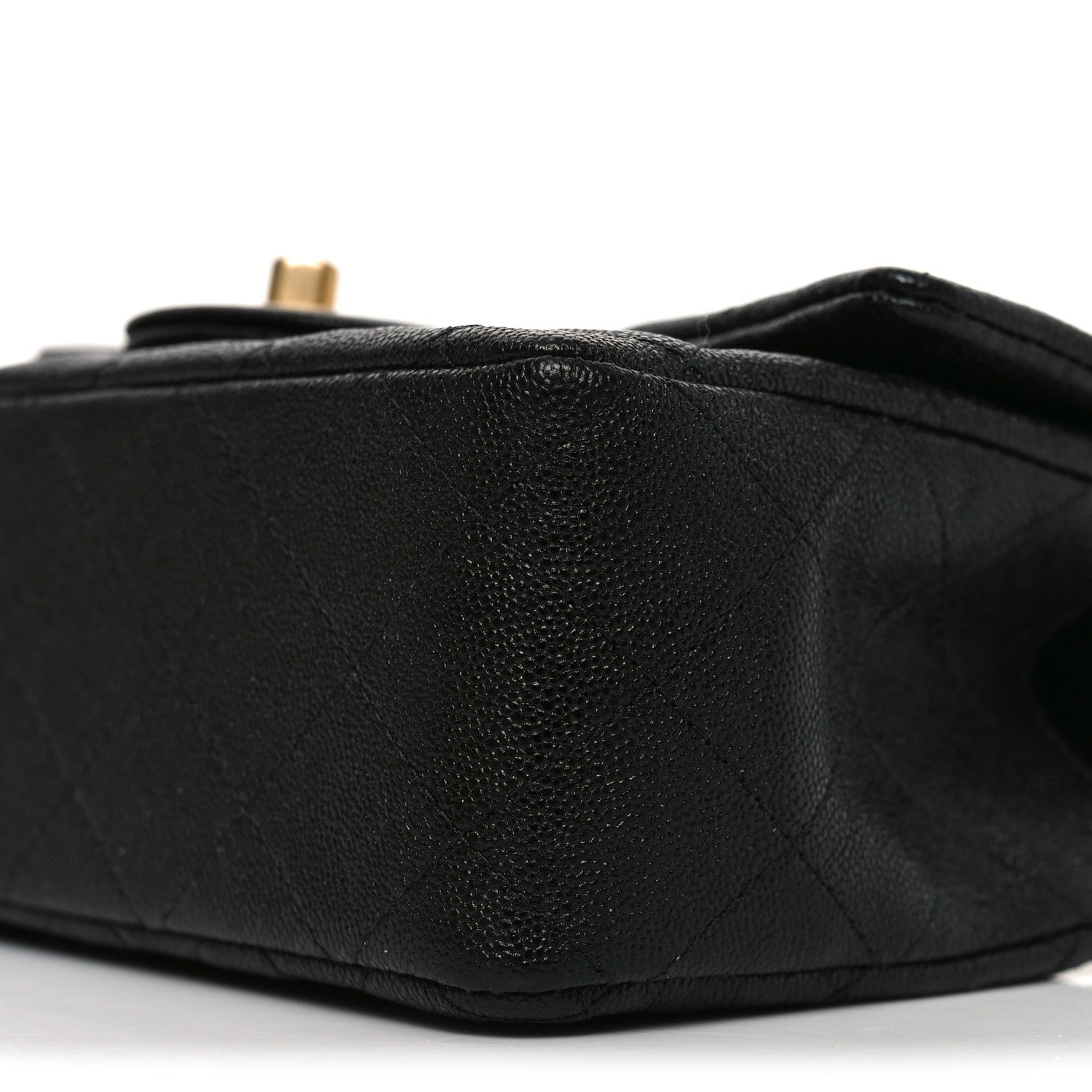 Caviar Quilted Mini Top Handle Rectangular Flap Black