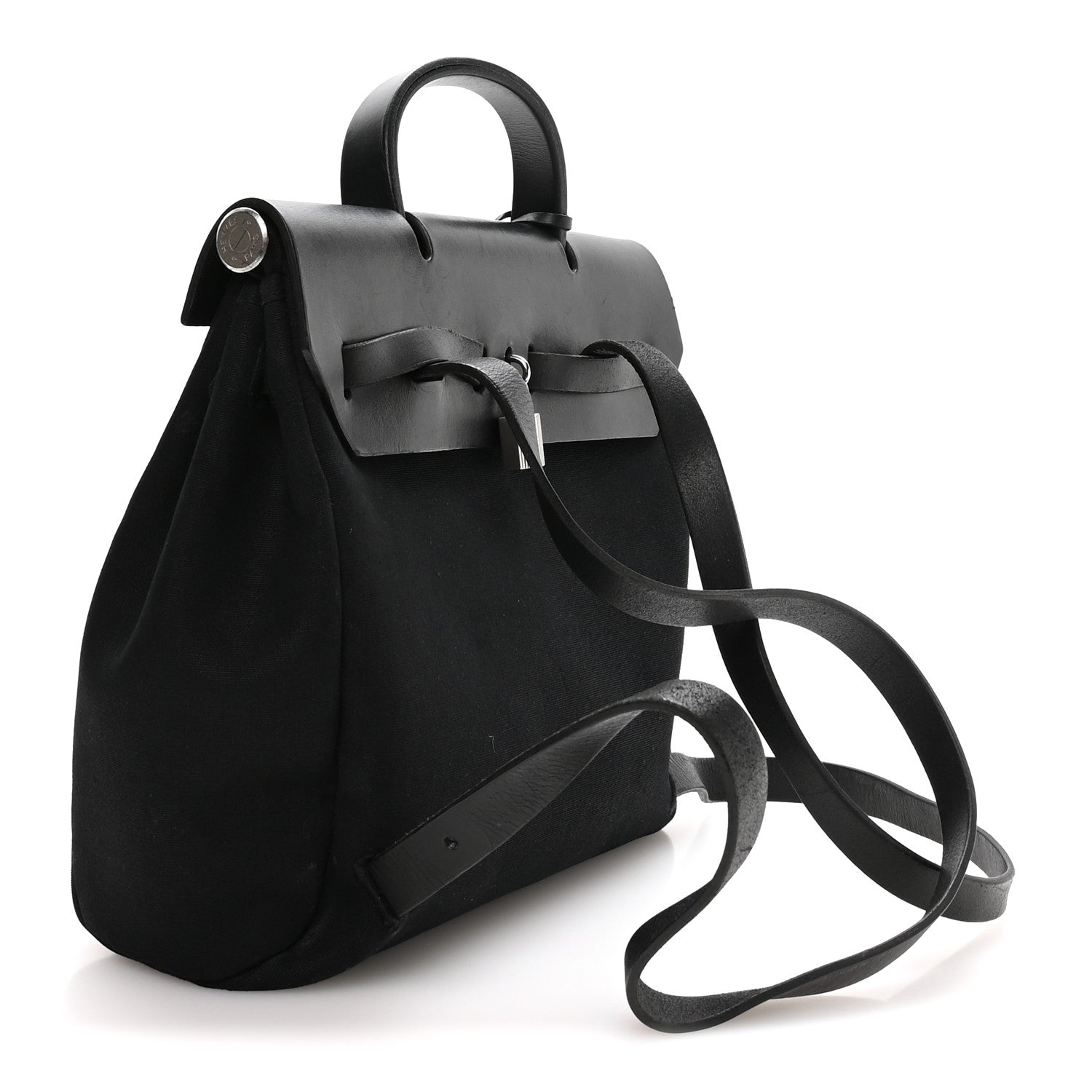 Toile Vache Calfskin Herbag 30 PM Backpack Black
