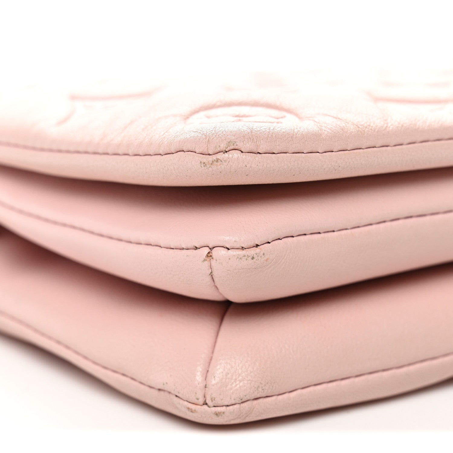 Lambskin Embossed Monogram Pochette Coussin Rose