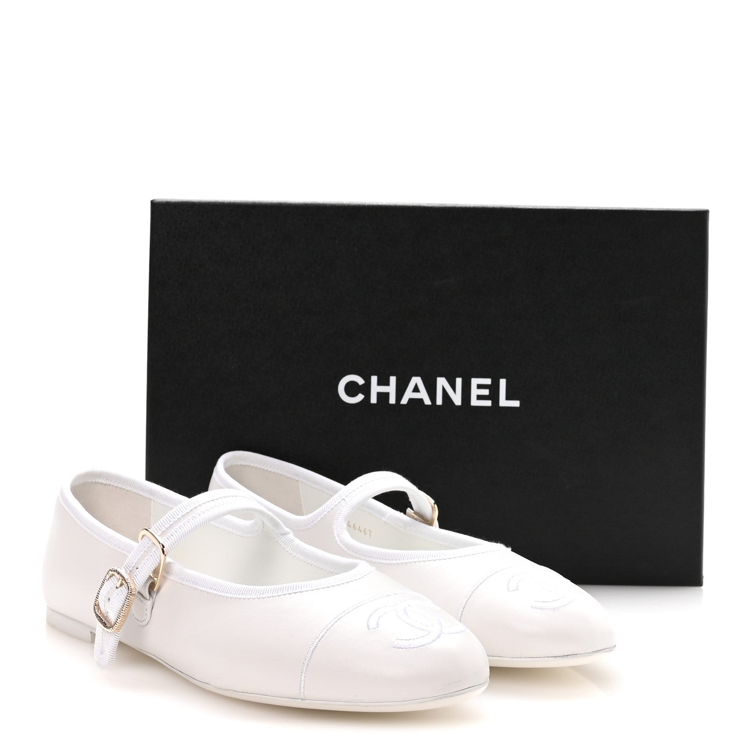 Lambskin Mary Jane Flats 40.5 White