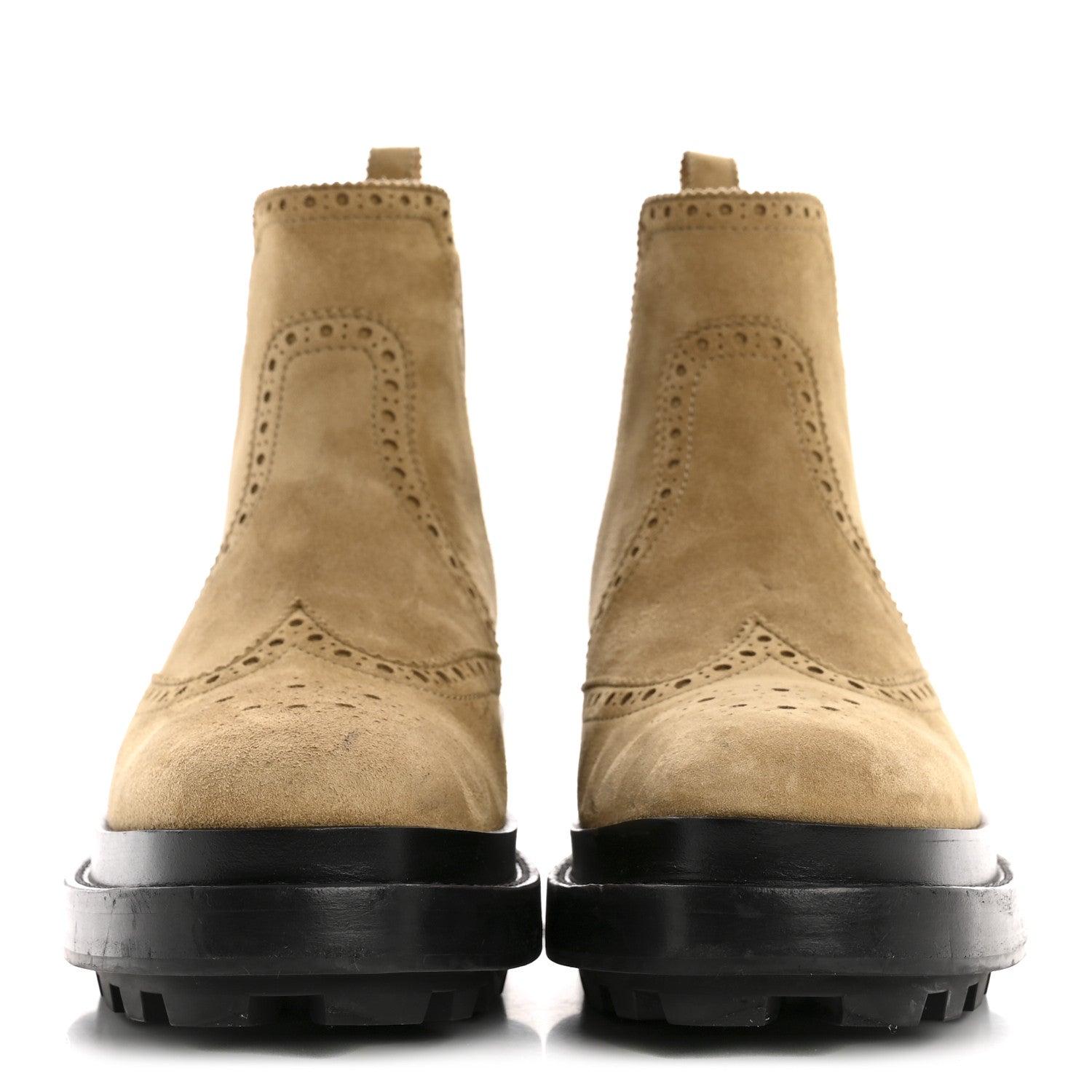 Suede Goatskin Chelsea Ankle Boots 37 Beige Gobi